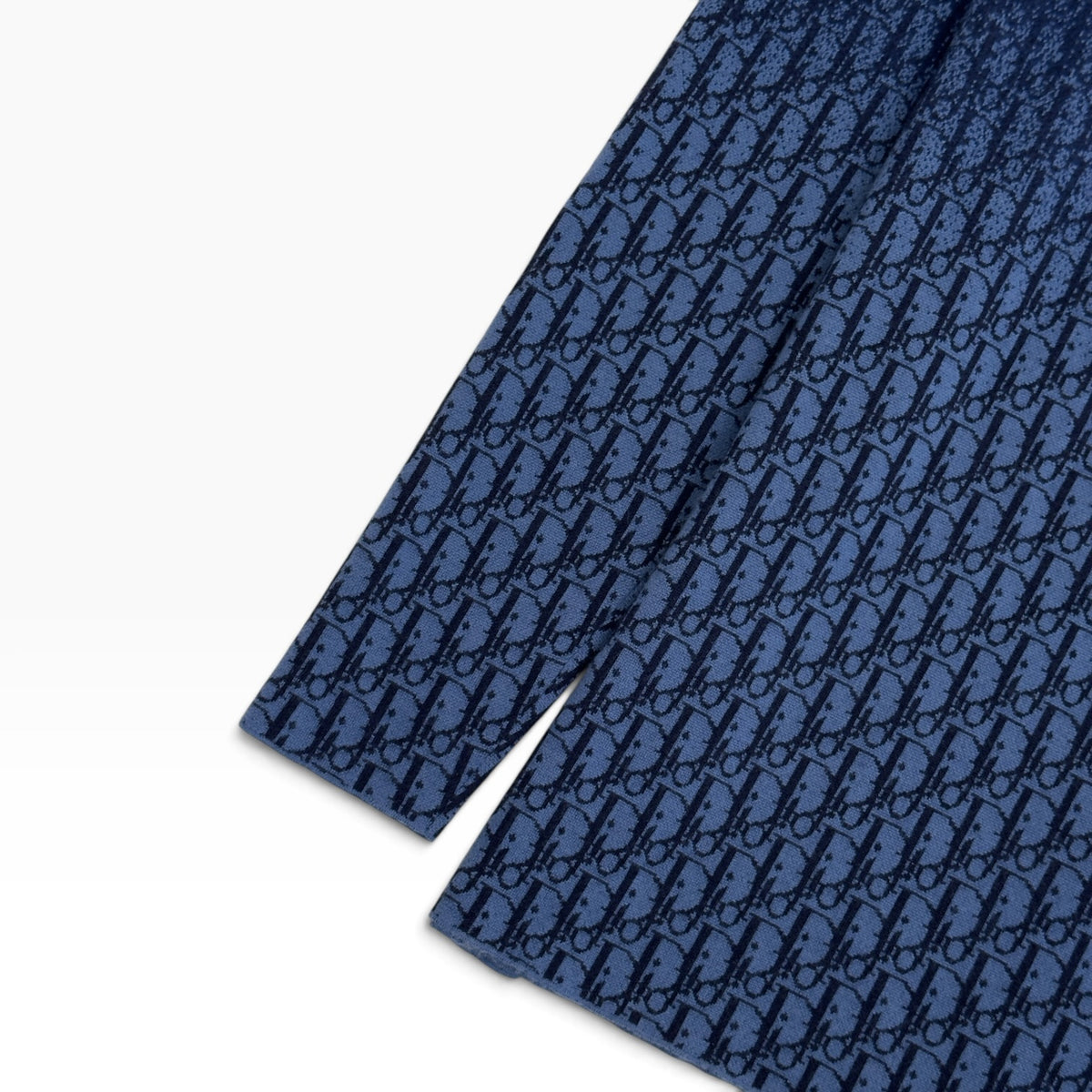 DIOR OBLIQUE CASHMERE MOCK NECK JUMPER BLUE S