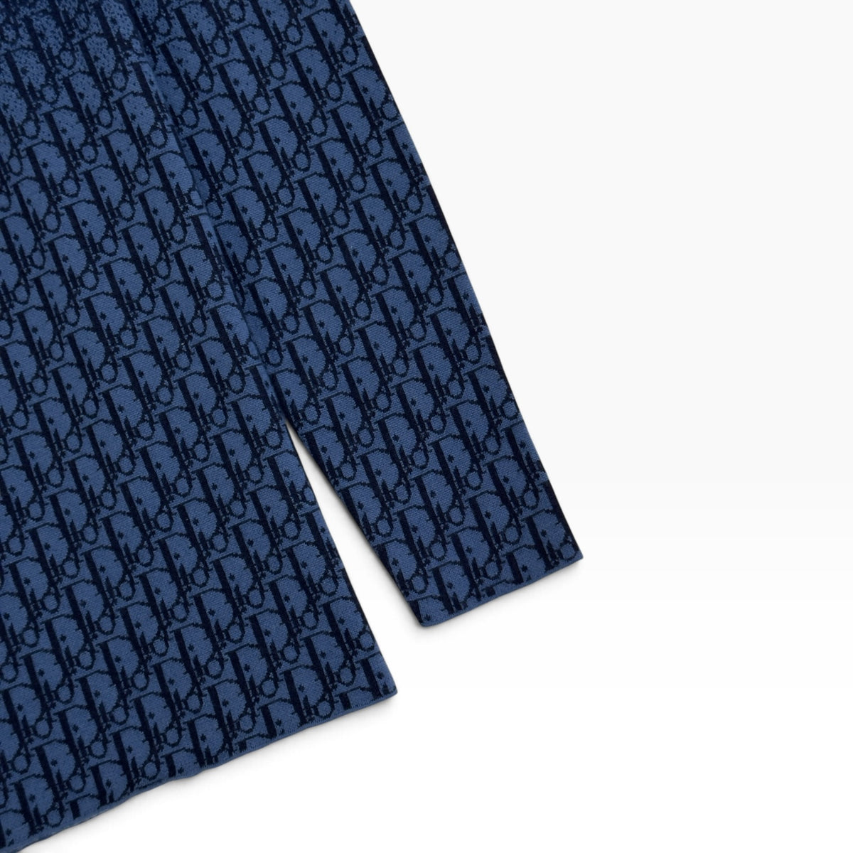 DIOR OBLIQUE CASHMERE MOCK NECK JUMPER BLUE S