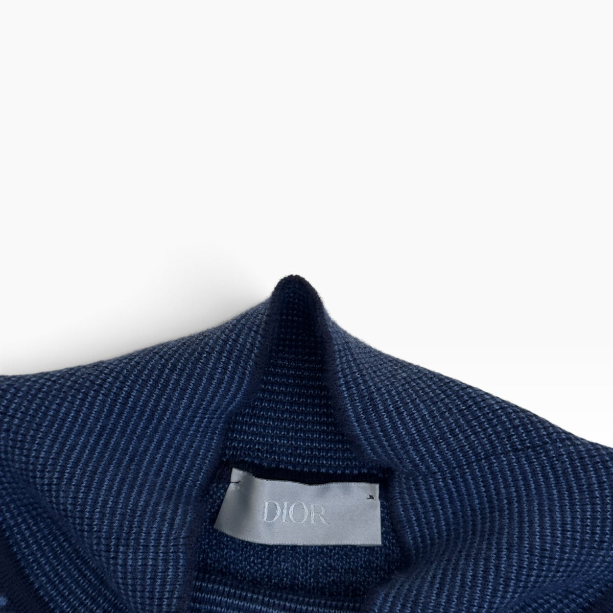 DIOR OBLIQUE CASHMERE MOCK NECK JUMPER BLUE S