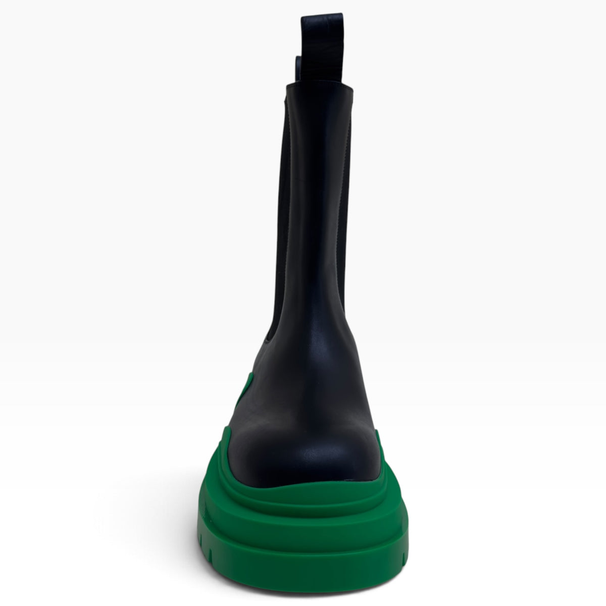 BOTTEGA VENETA TIRE CHELSEA BOOTS BLACK / GREEN 42 / UK8