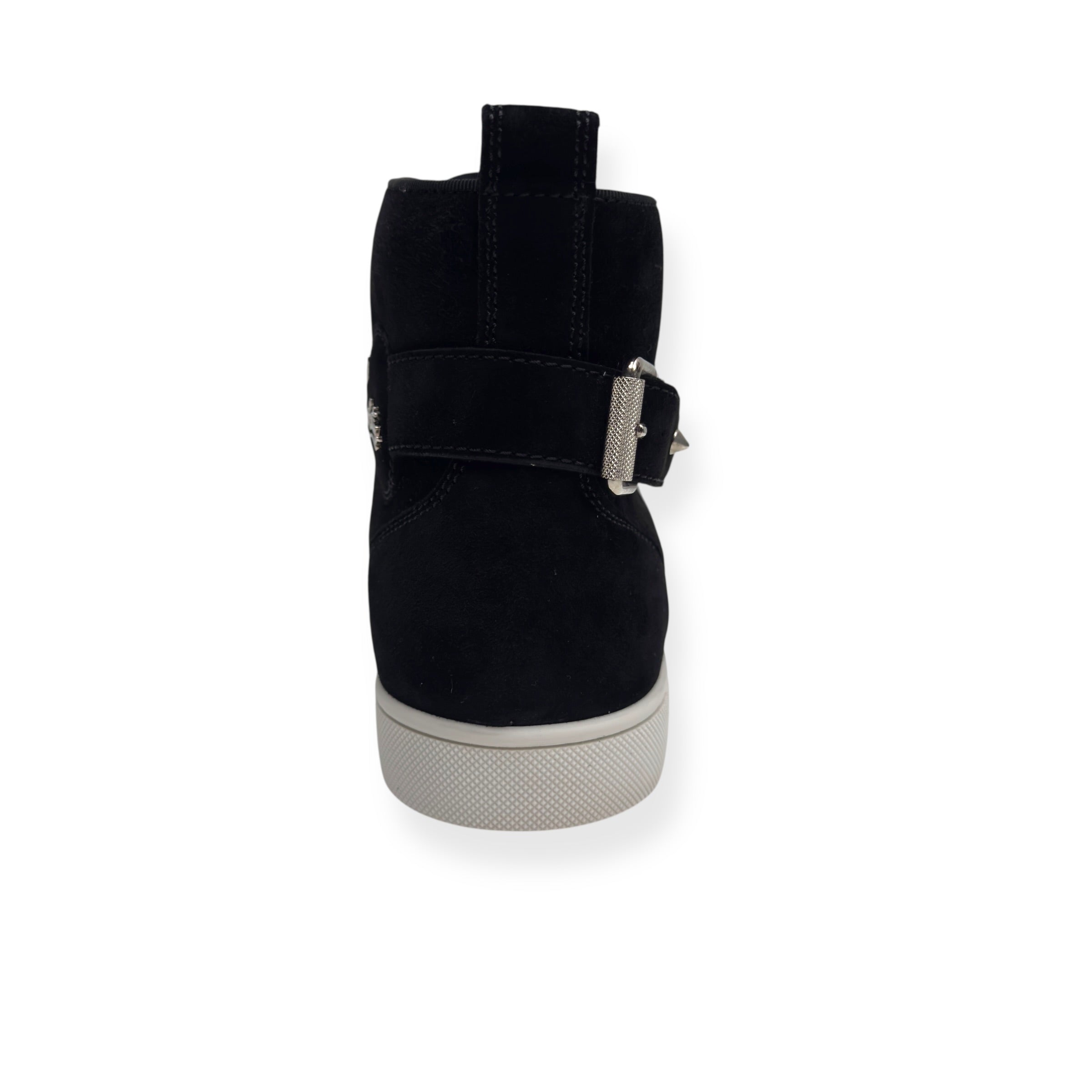 CHRISTIAN LOUBOUTIN NONO STRAP FLAT SUEDE SNEAKER BLACK 40.5 / UK6.5