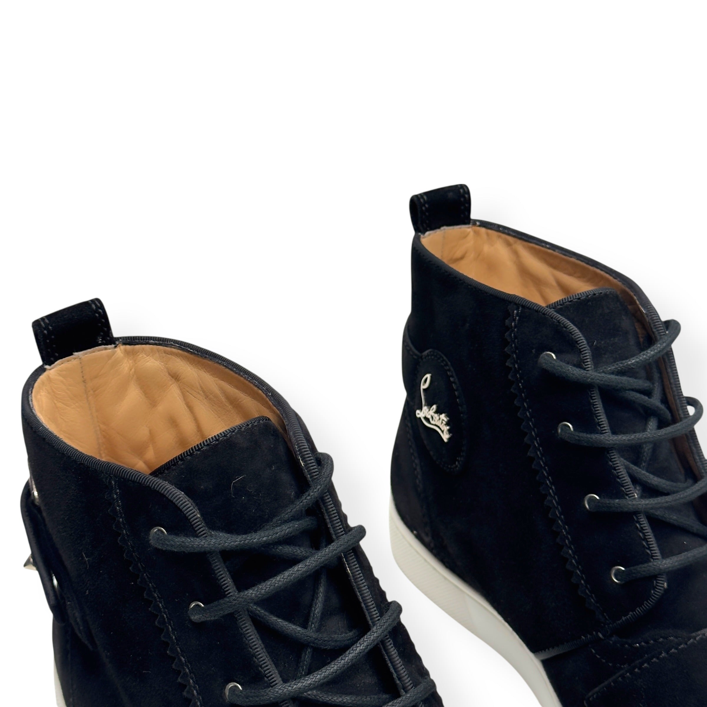 CHRISTIAN LOUBOUTIN NONO STRAP FLAT SUEDE SNEAKER BLACK 40.5 / UK6.5