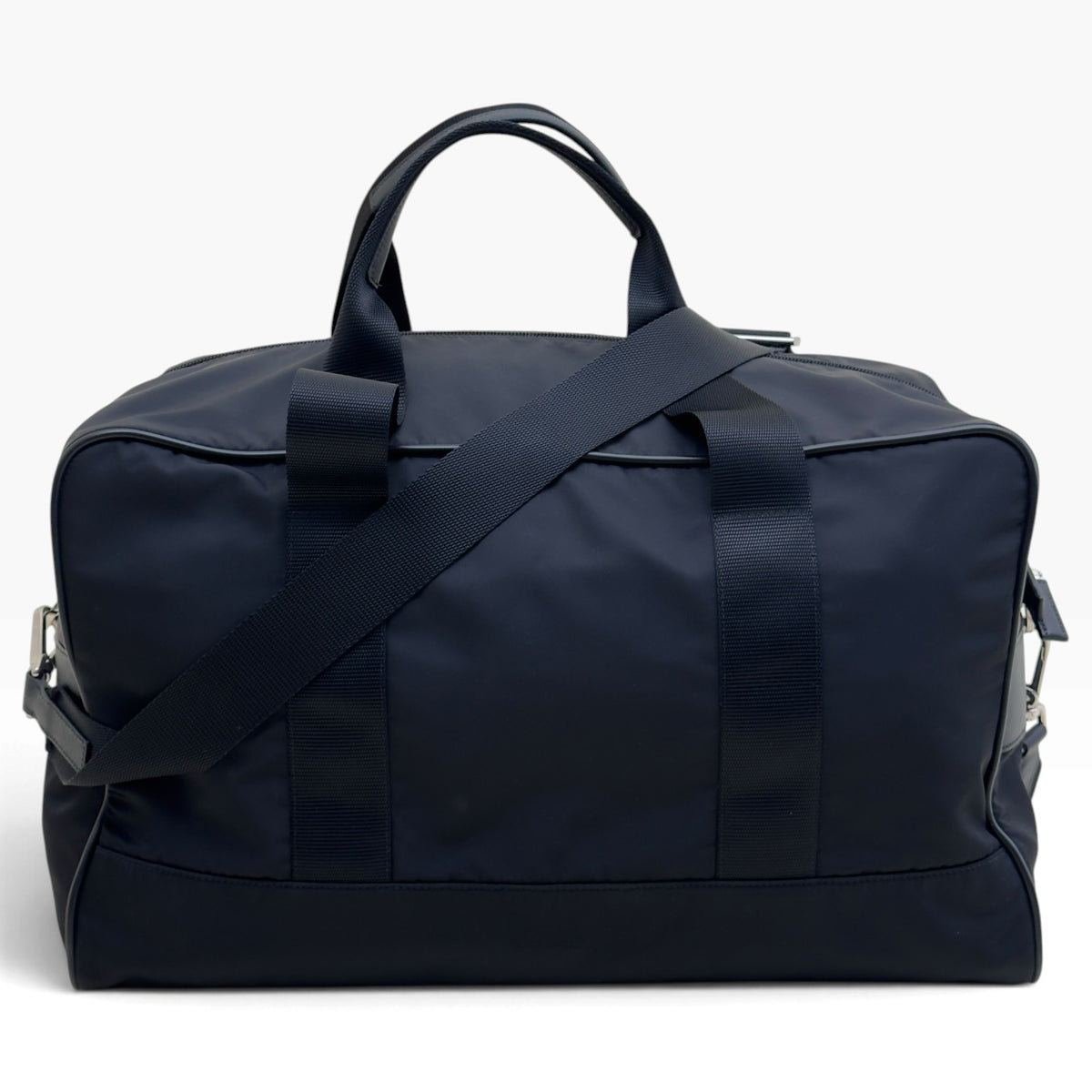 PRADA RE-NYLON TESSUTO SAFFIANO TRAVEL DUFFLE BAG BLACK O/S