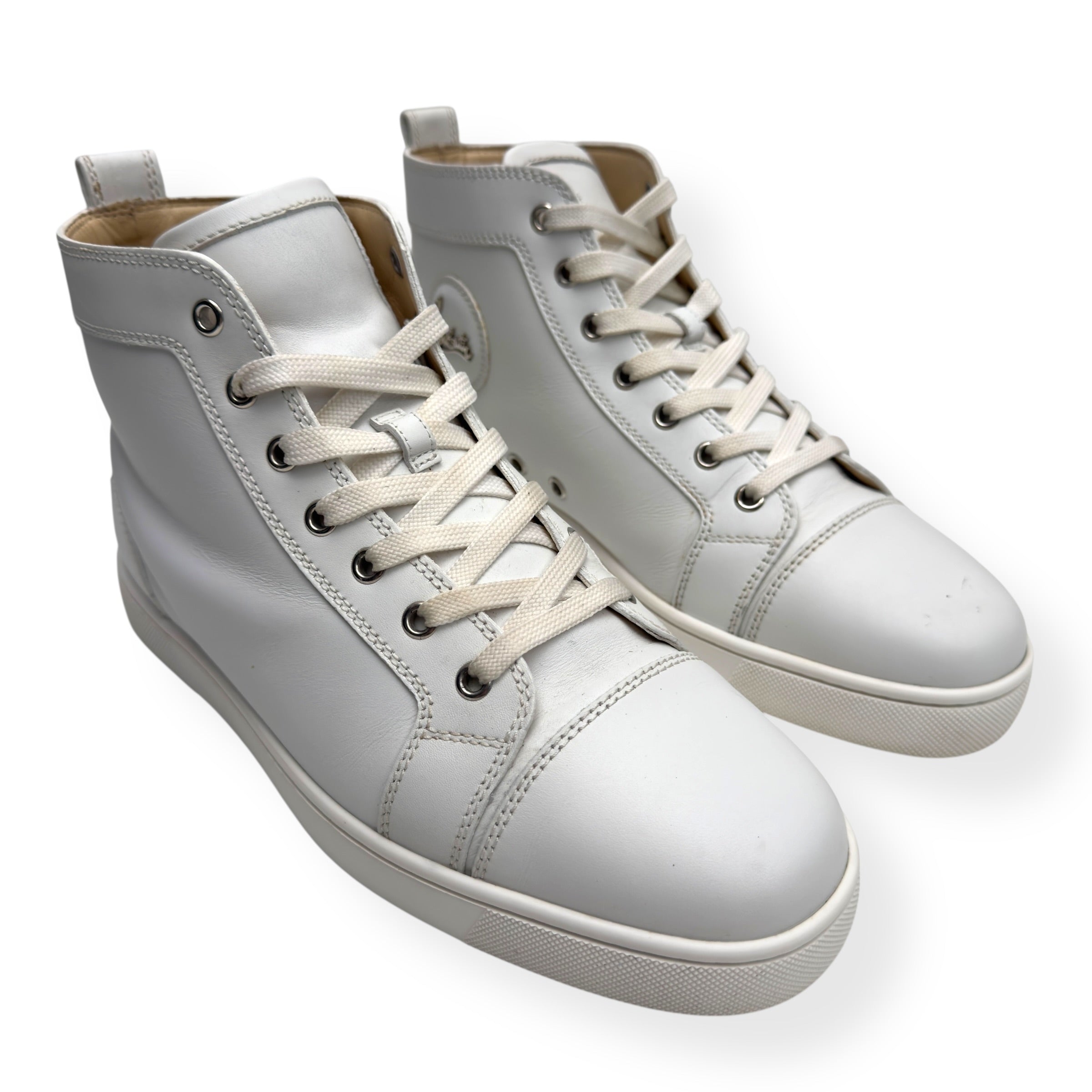 CHRISTIAN LOUBOUTIN LOUIS LEATHER SNEAKER WHITE 40.5 / UK6.5