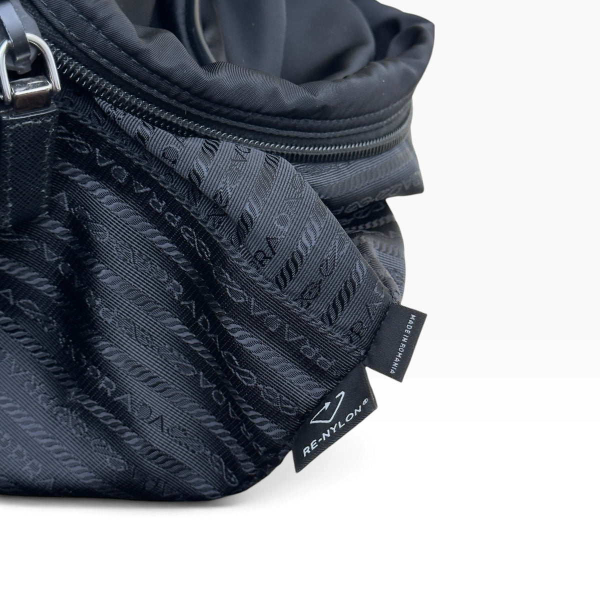 PRADA RE-NYLON TESSUTO SAFFIANO TRAVEL DUFFLE BAG BLACK O/S