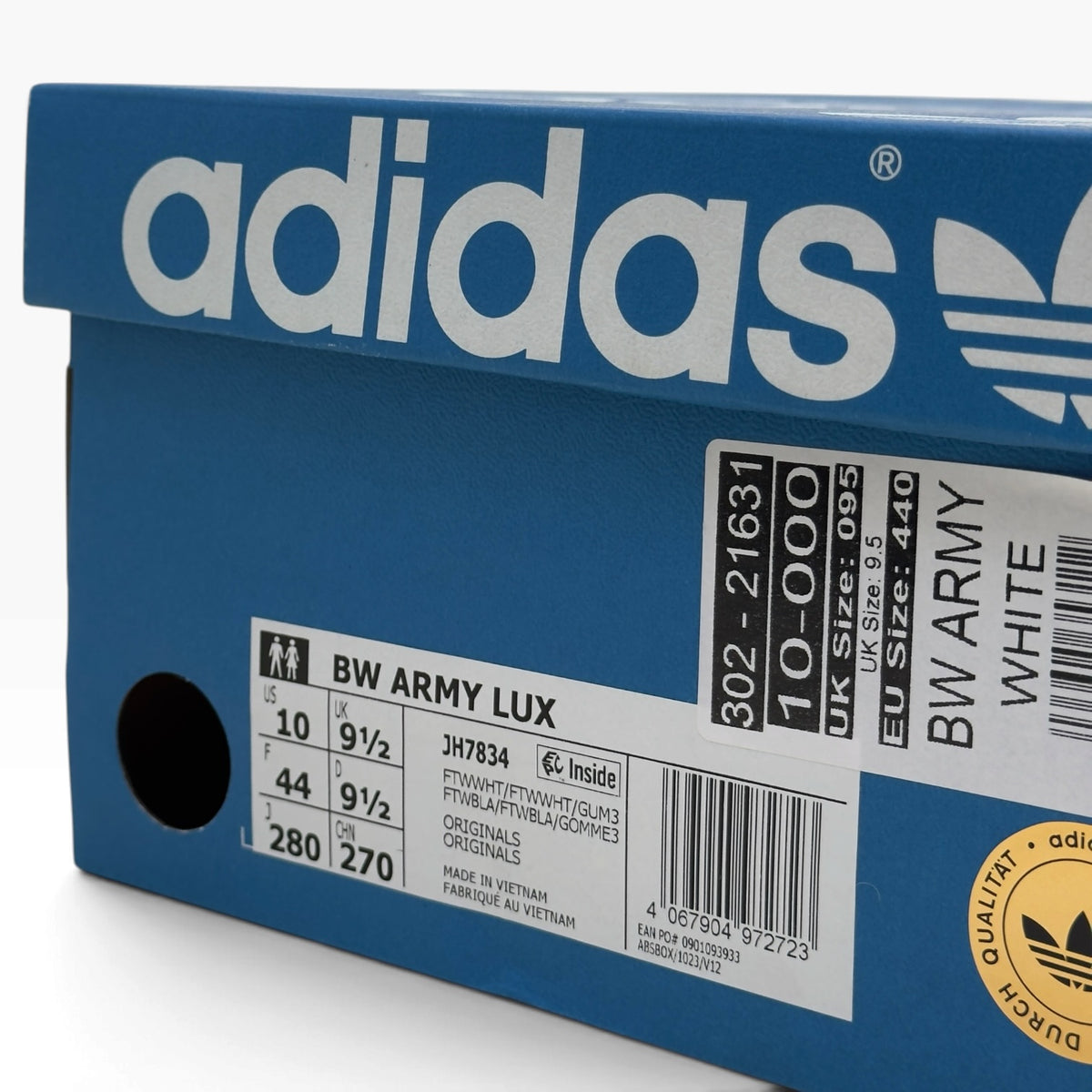 ADIDAS BW ARMY LUX TRAINERS WHITE UK9.5