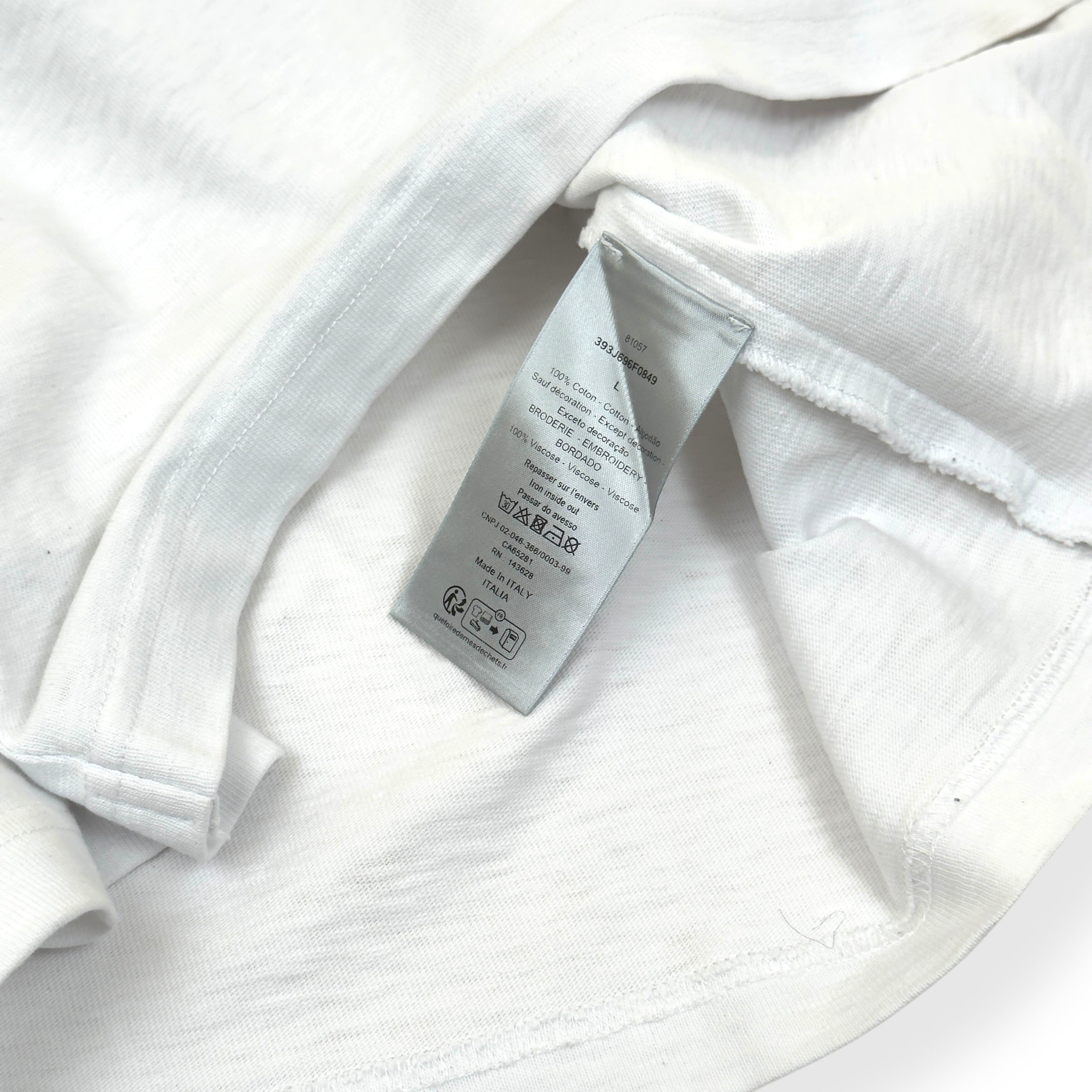 DIOR X DENIM TEARS SS23 CD FLOWER T-SHIRT WHITE / BLUE L