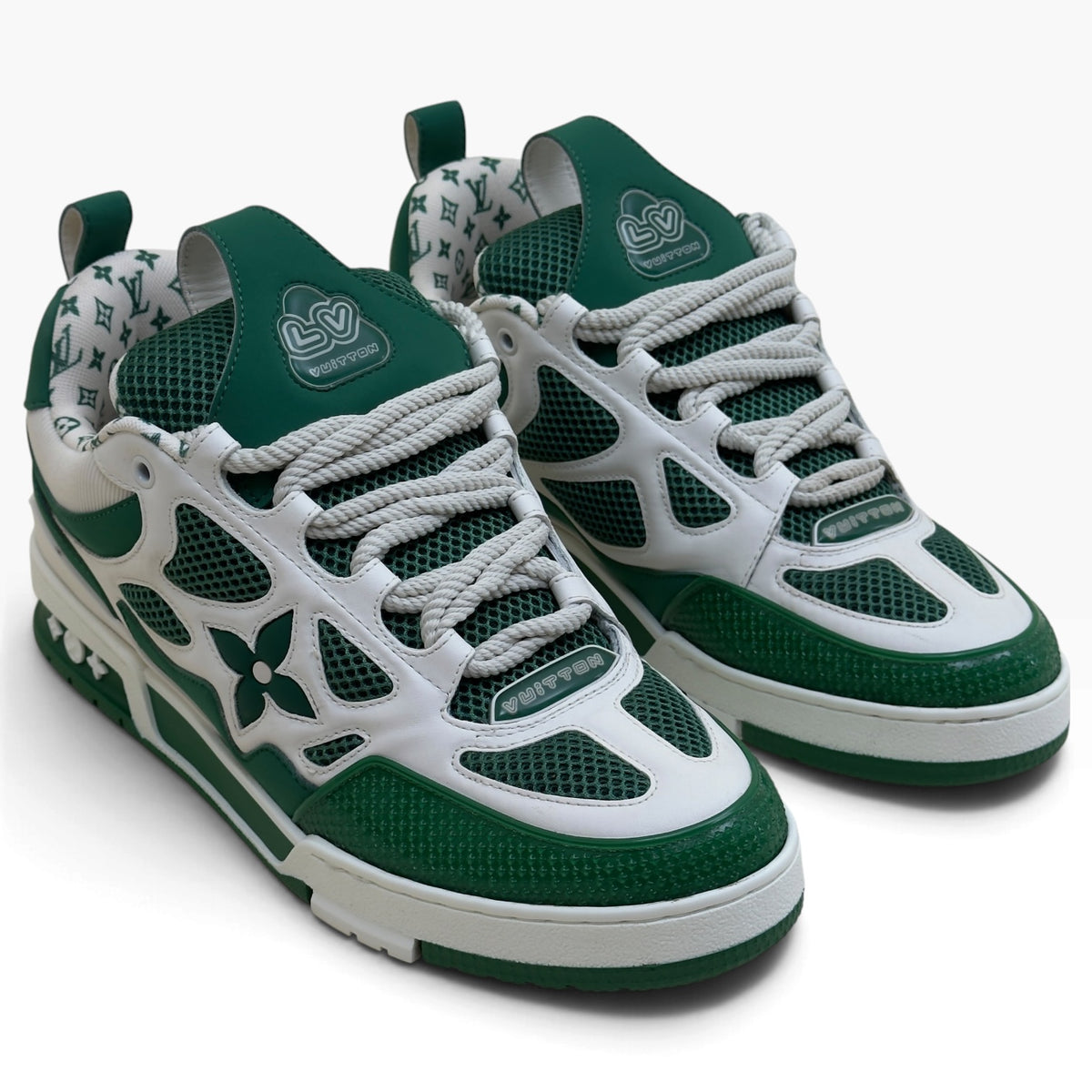 LOUIS VUITTON SKATE SNEAKER GREEN / WHITE UK9.5