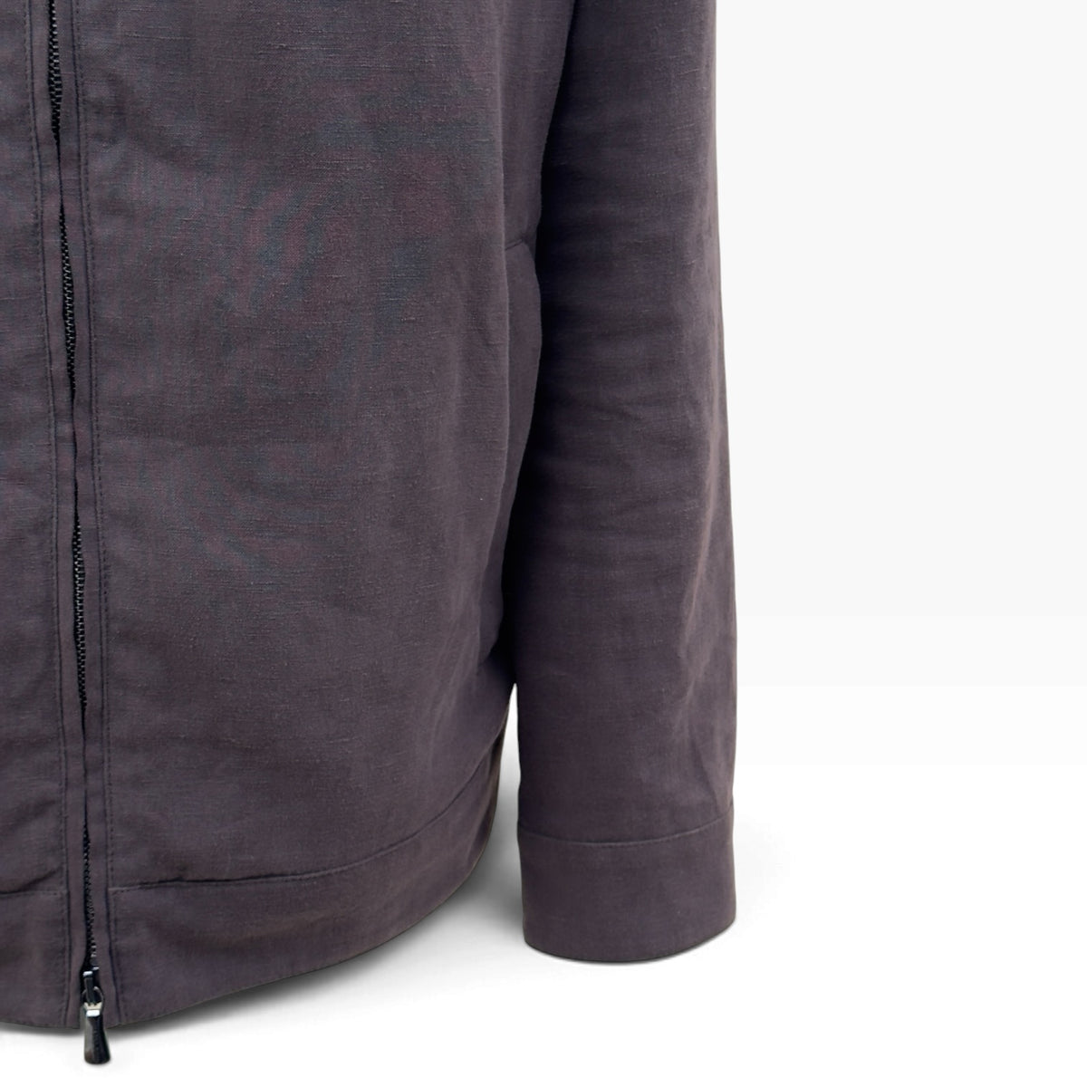 THOM SWEENEY LINEN ZIP-UP JACKET BROWN L