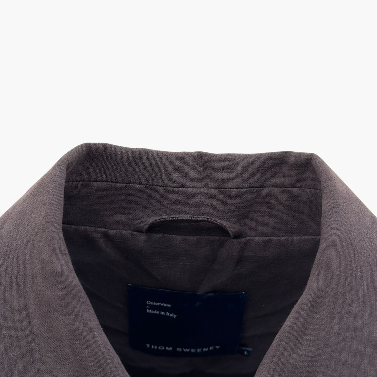 THOM SWEENEY LINEN ZIP-UP JACKET BROWN L