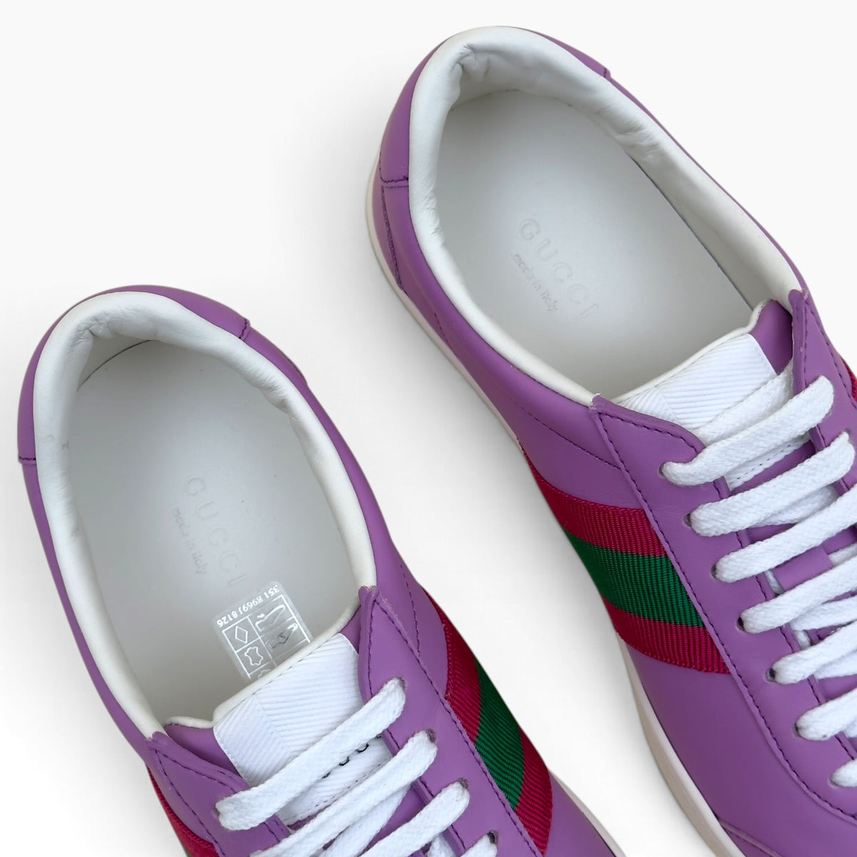 GUCCI G74 WEB LEATHER SNEAKER LILAC 37 / UK4