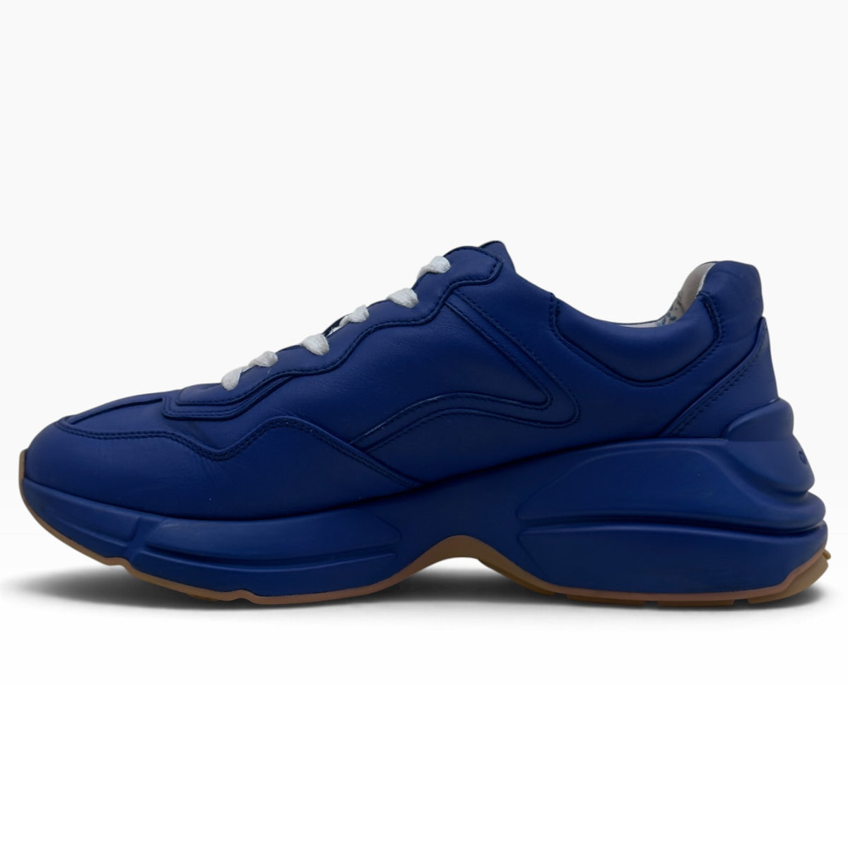 GUCCI RHYTON NY YANKEES LEATHER SNEAKER ROYAL BLUE UK6.5