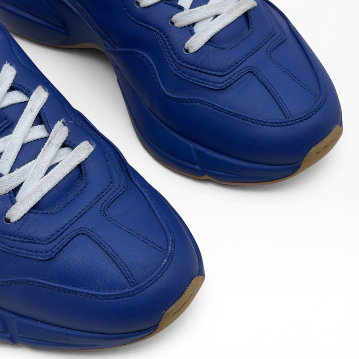 GUCCI RHYTON NY YANKEES LEATHER SNEAKER ROYAL BLUE UK6.5