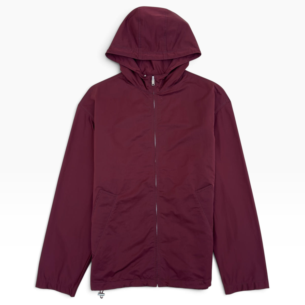 BOTTEGA VENETA HOODED ZIP-UP JACKET BURGUNDY 46 / XL