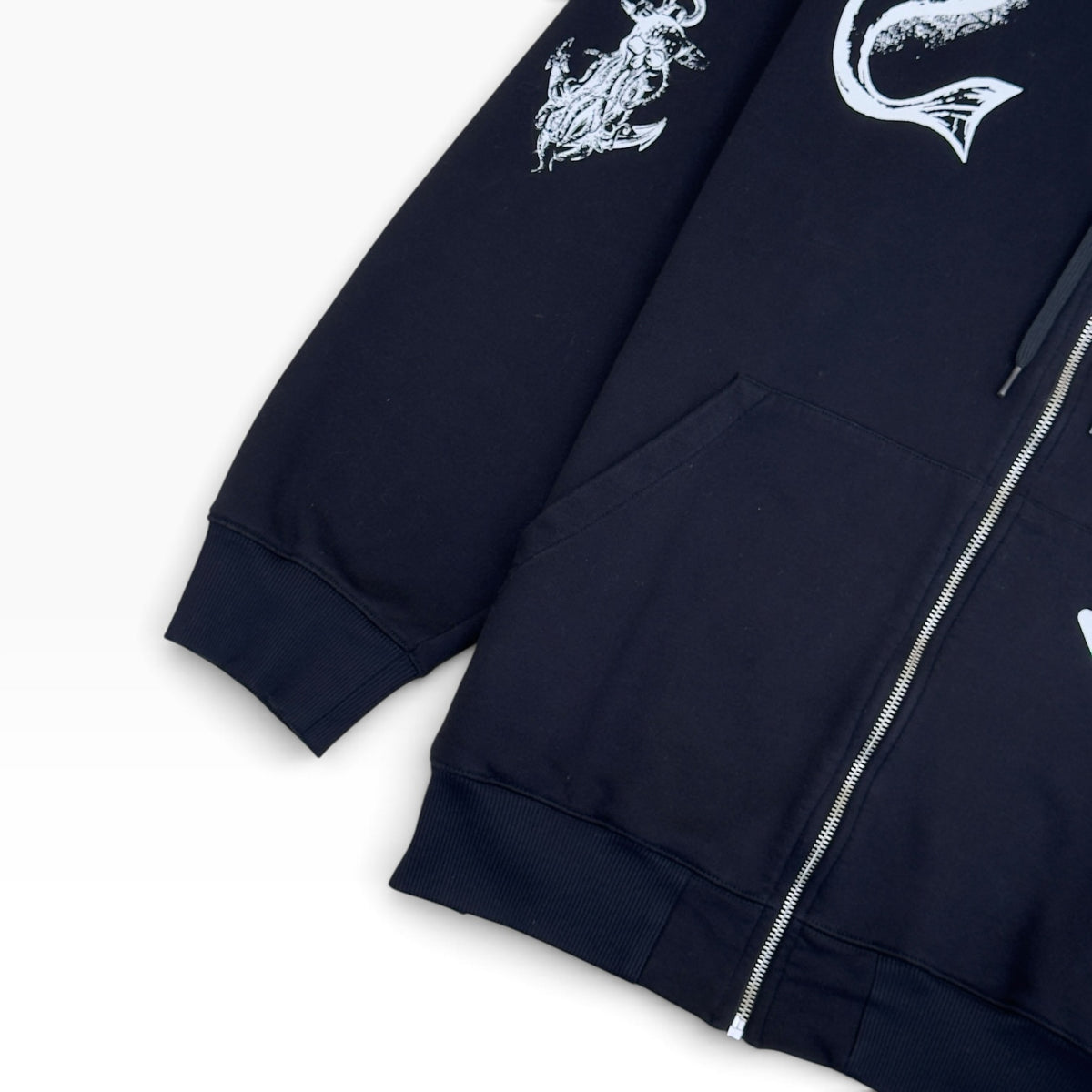 PRADA OVERSIZED ZIP-UP HOODIE BLACK M