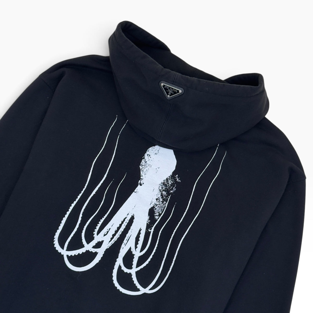 PRADA OVERSIZED ZIP-UP HOODIE BLACK M