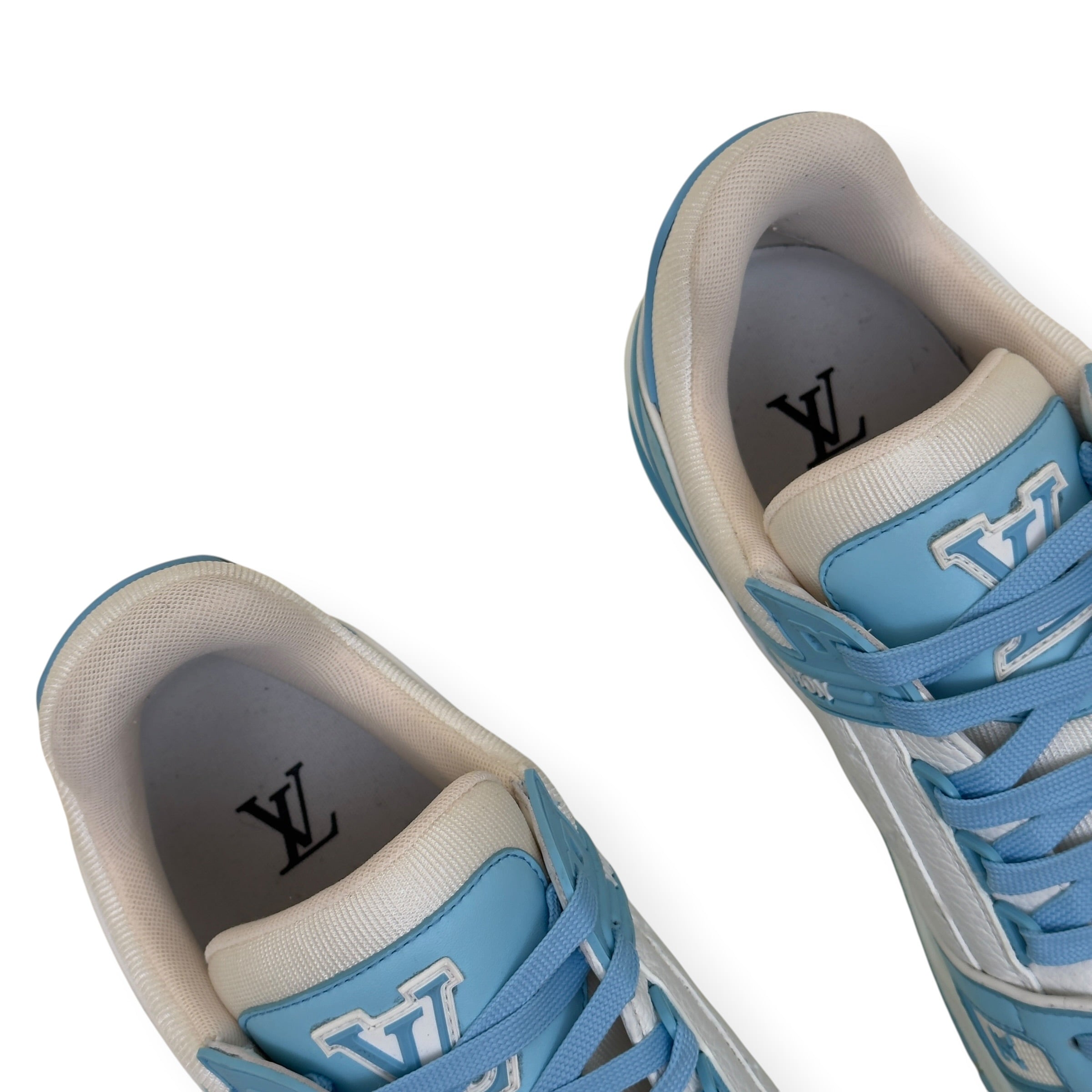 LOUIS VUITTON LV TRAINER LOW-TOP SNEAKER BLUE / WHITE UK10