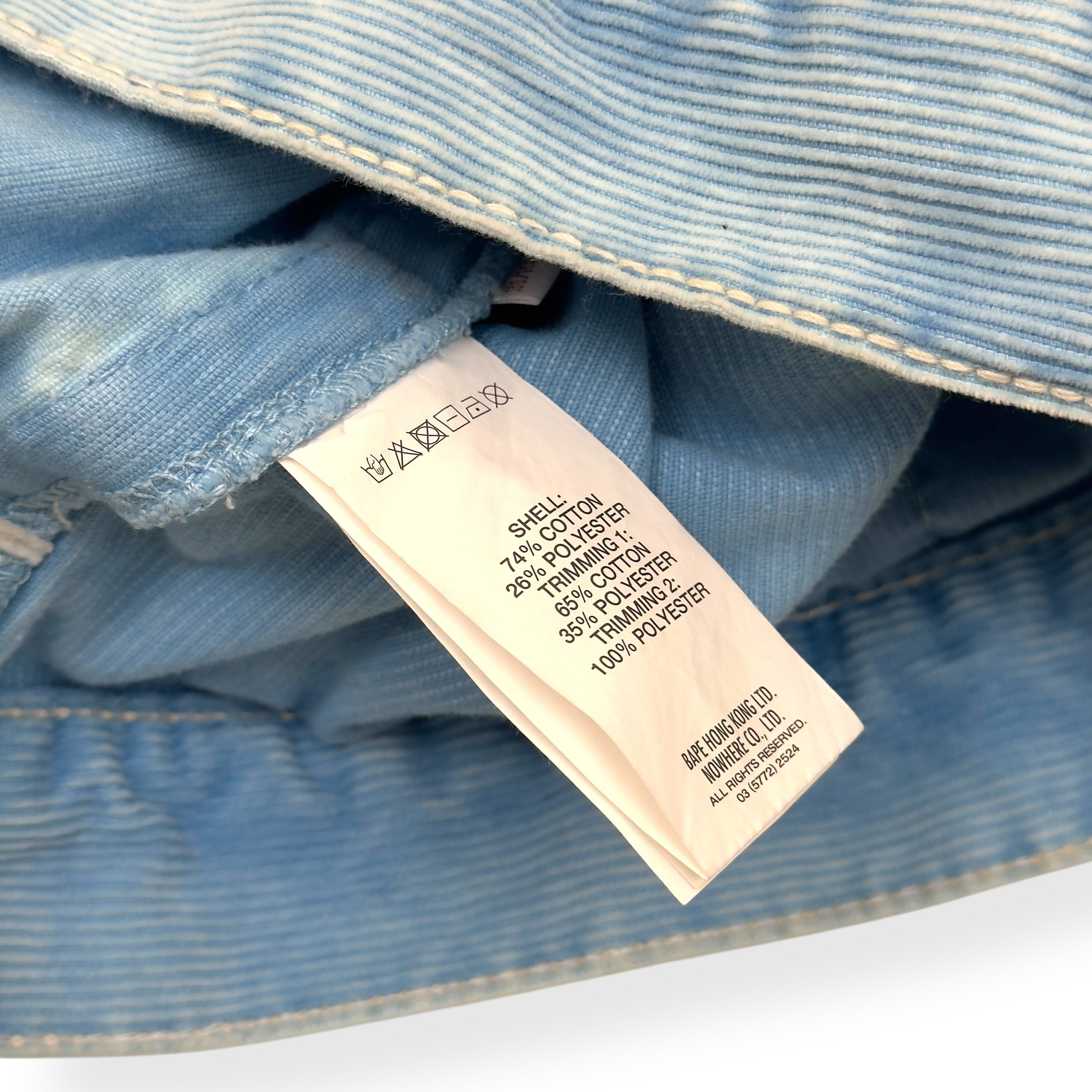 A BATHING APE MOONFACE LOGO HOODED DENIM JACKET INDIGO BLUE L