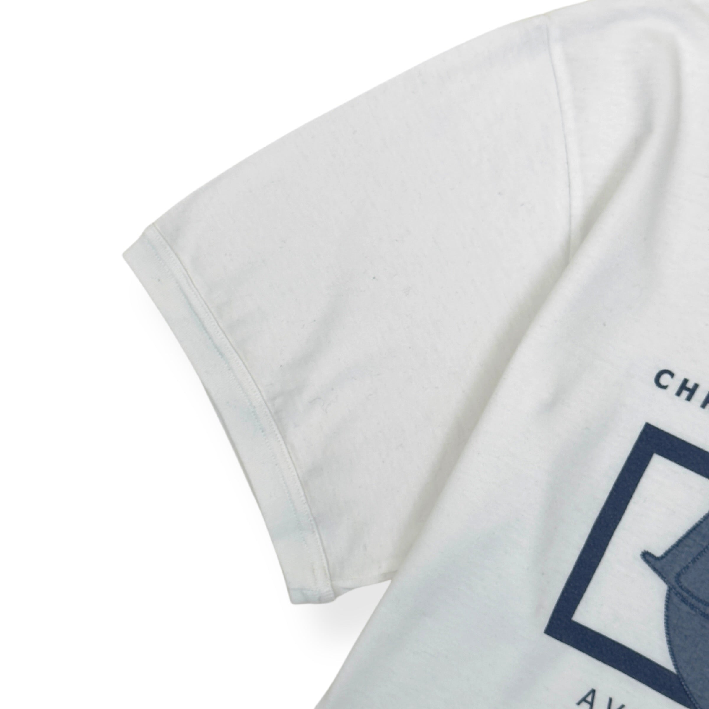 DIOR GRAPHIC PRINT COTTON T-SHIRT WHITE / BLUE L