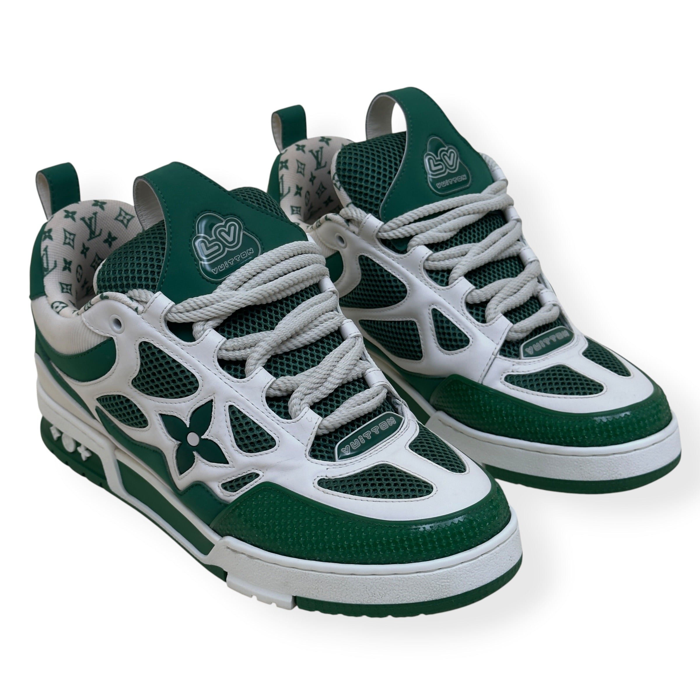 LOUIS VUITTON LV SKATE SNEAKER GREEN / WHITE UK9