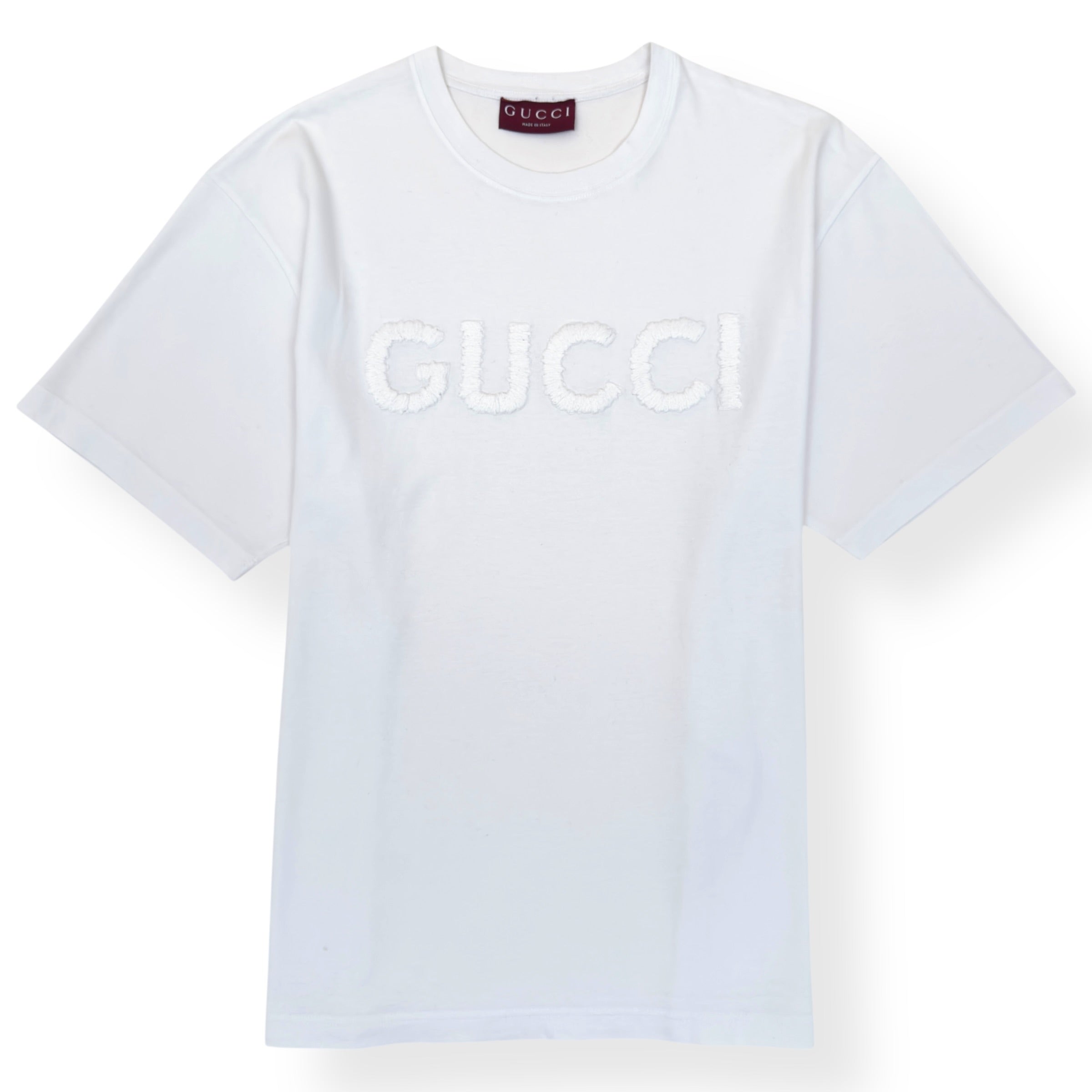 Gucci Embroidered Logo Cotton T-Shirt White - Pre-Loved | Wylist