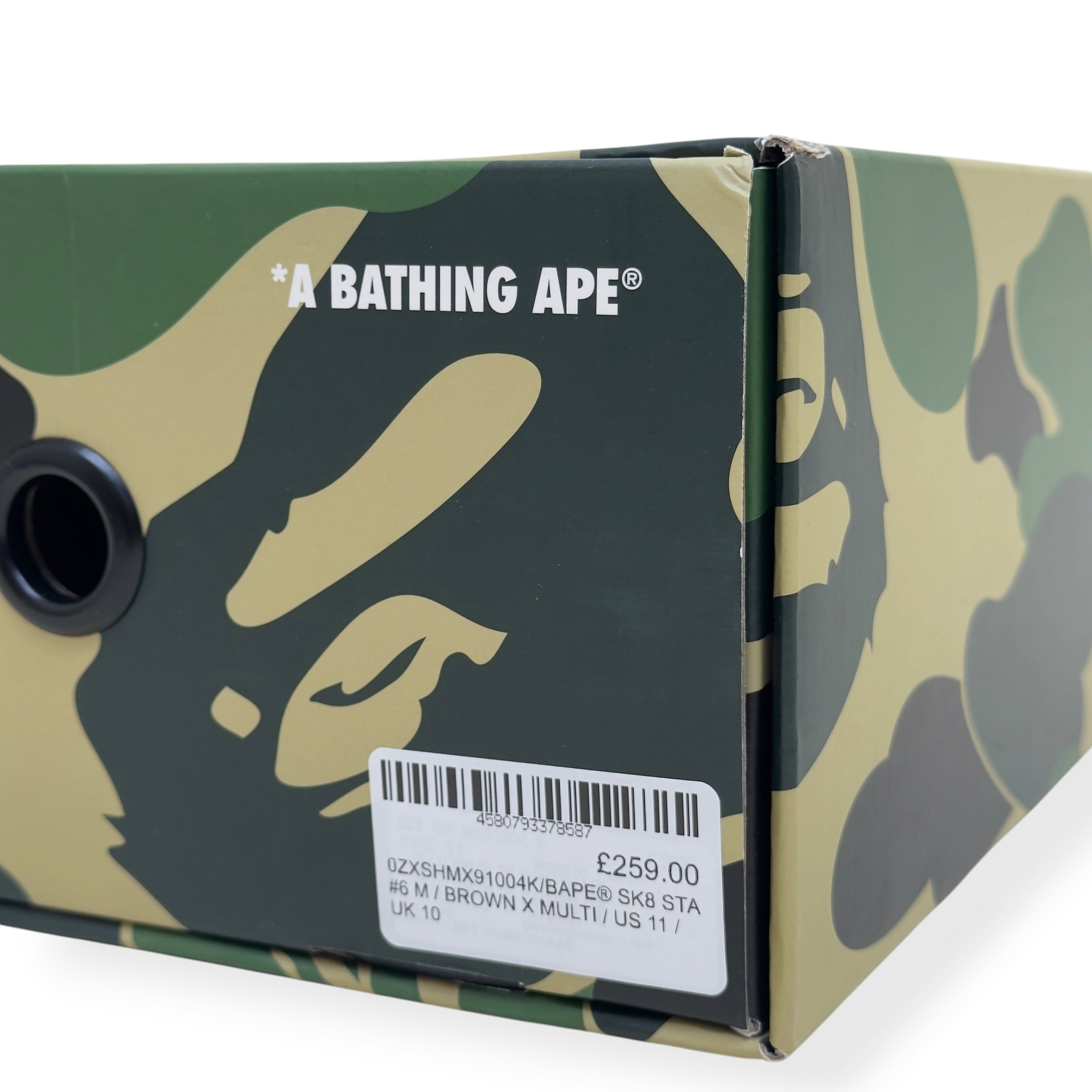 A BATHING APE BAPE SK8 STA SNEAKER BROWN / PINK UK10
