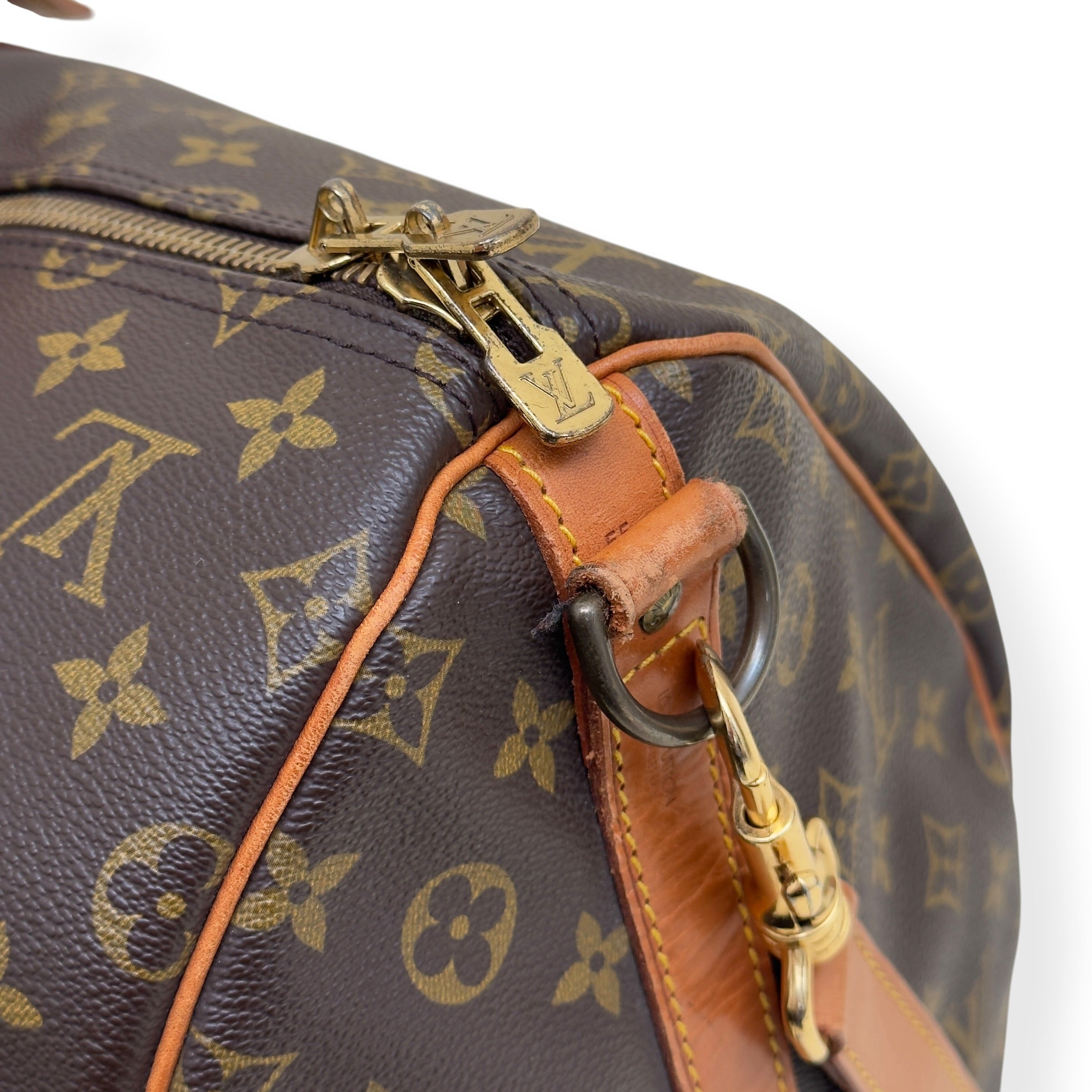 LOUIS VUITTON MONOGRAM CANVAS KEEPALL BANDOULIERE BROWN 55