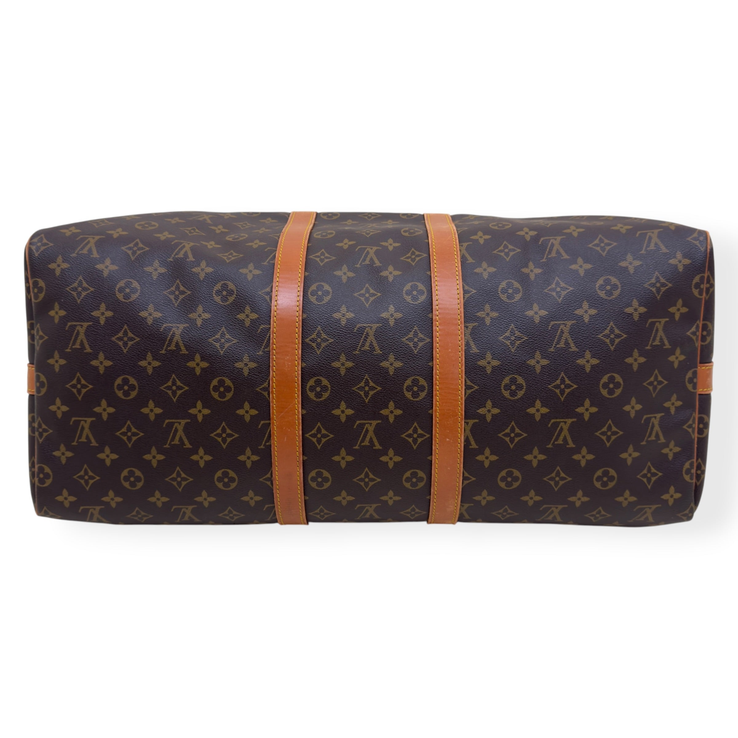 LOUIS VUITTON MONOGRAM CANVAS KEEPALL BANDOULIERE BROWN 55