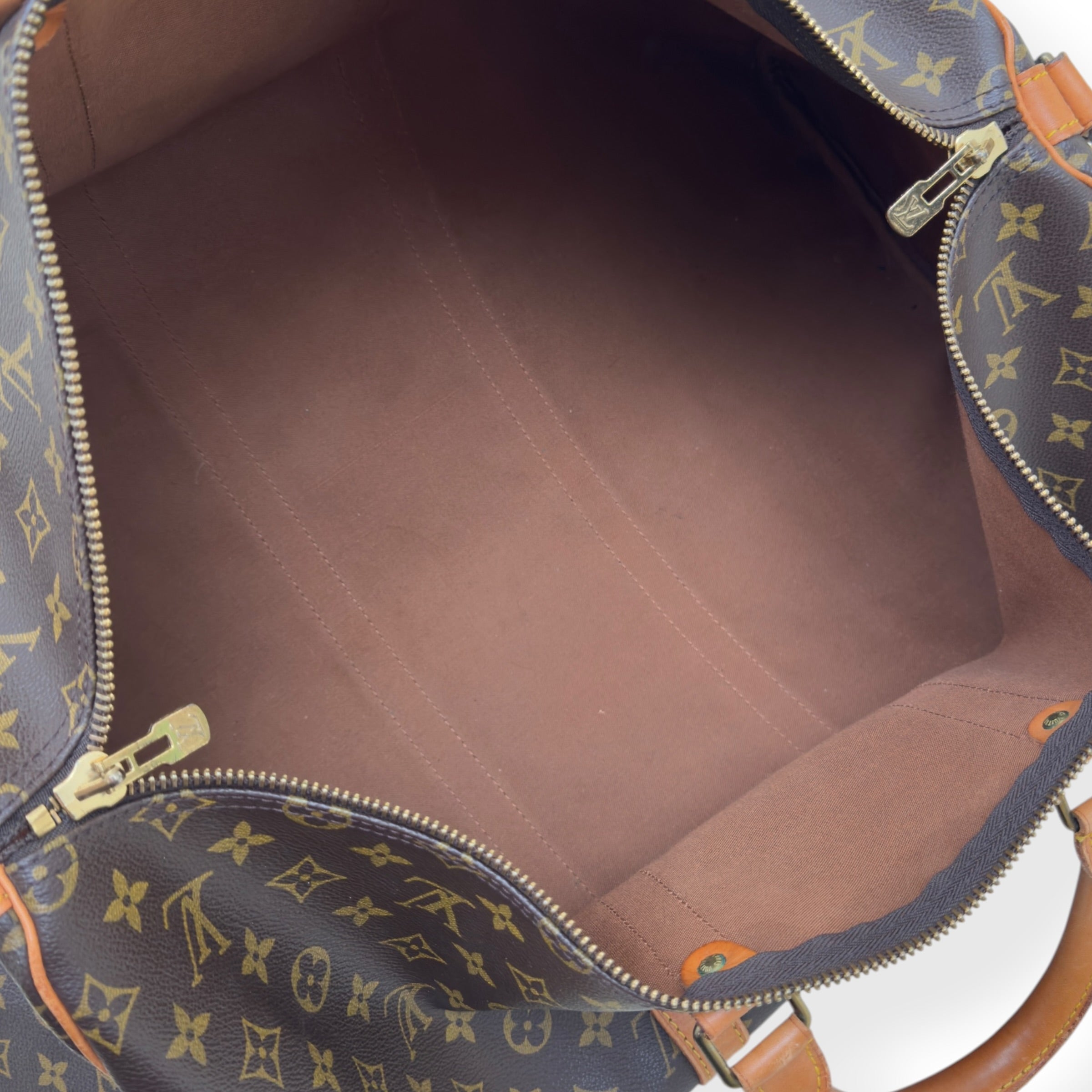 LOUIS VUITTON MONOGRAM CANVAS KEEPALL BANDOULIERE BROWN 55