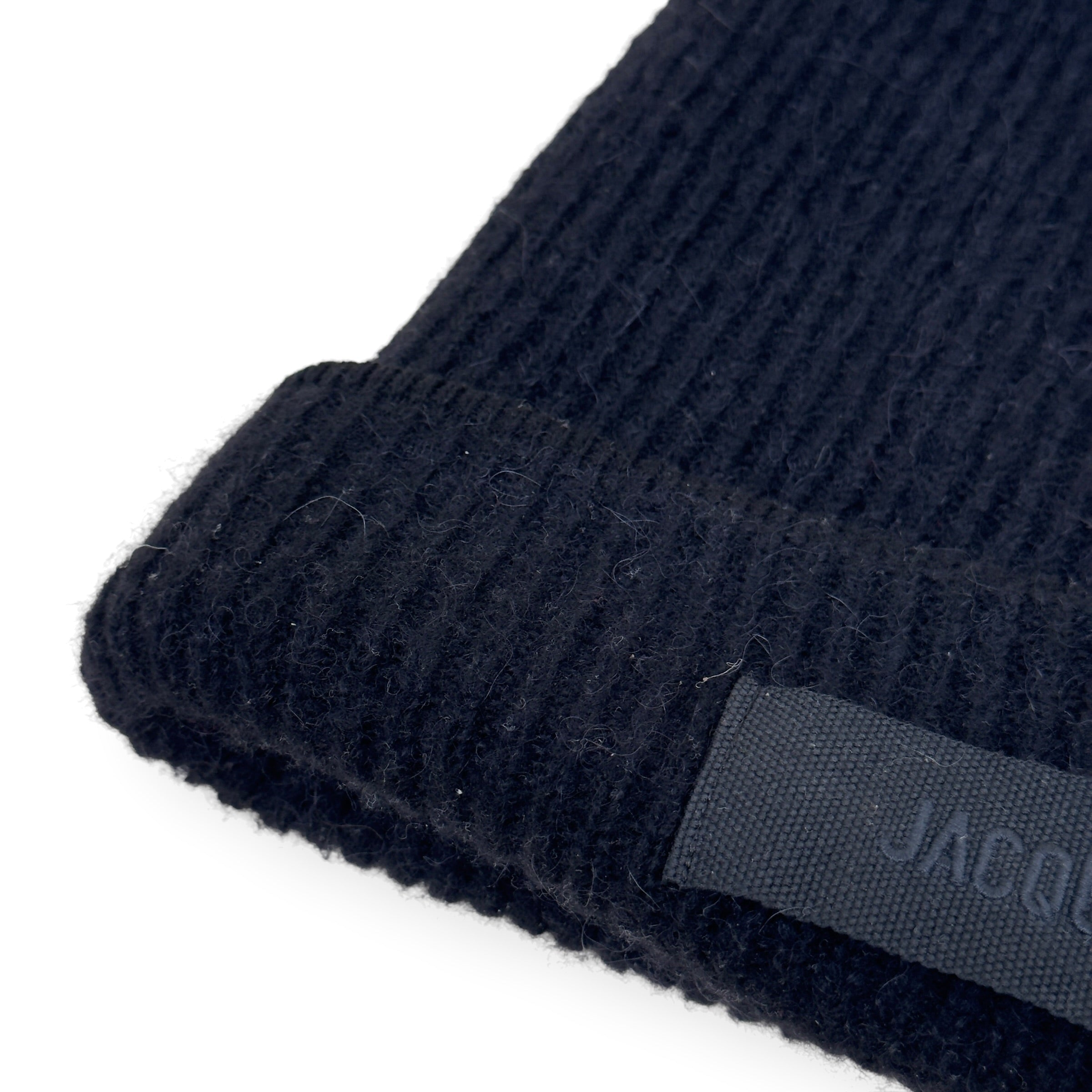 JACQUEMUS ALPACA KNIT BEANIE BLACK O/S