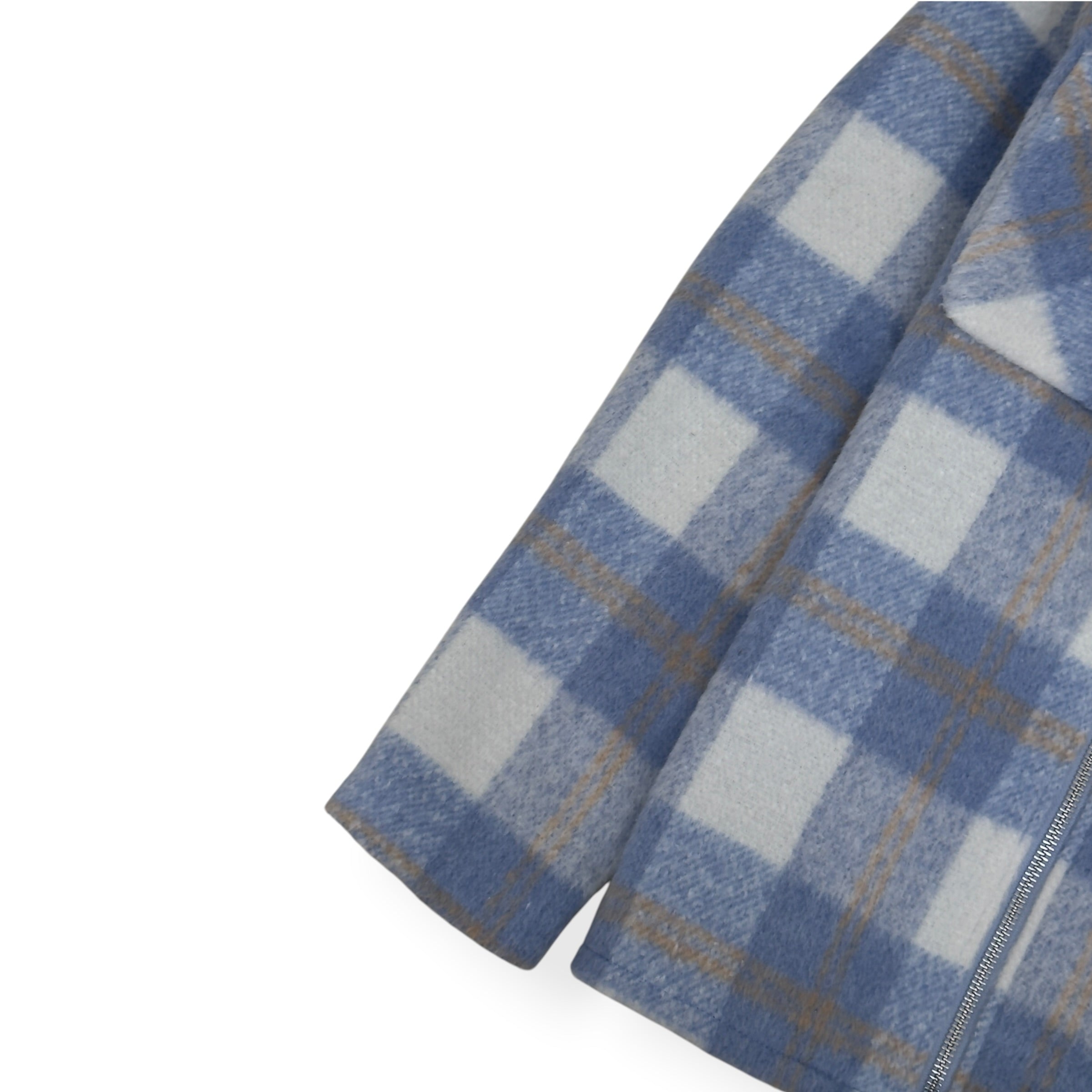 MANIERE DE VOIR CHECK WOOL BLEND JACKET BLUE / GREY M