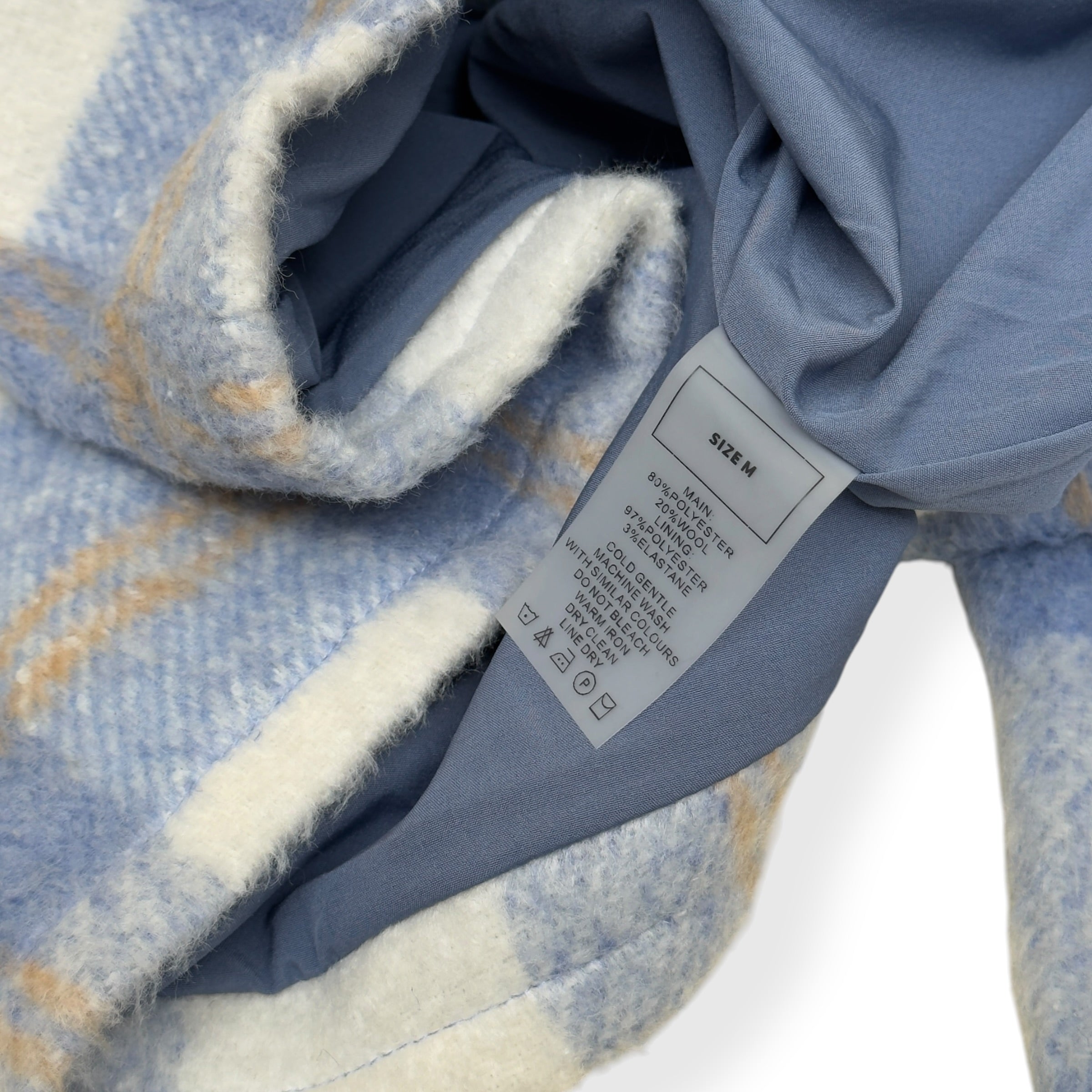 MANIERE DE VOIR CHECK WOOL BLEND JACKET BLUE / GREY M
