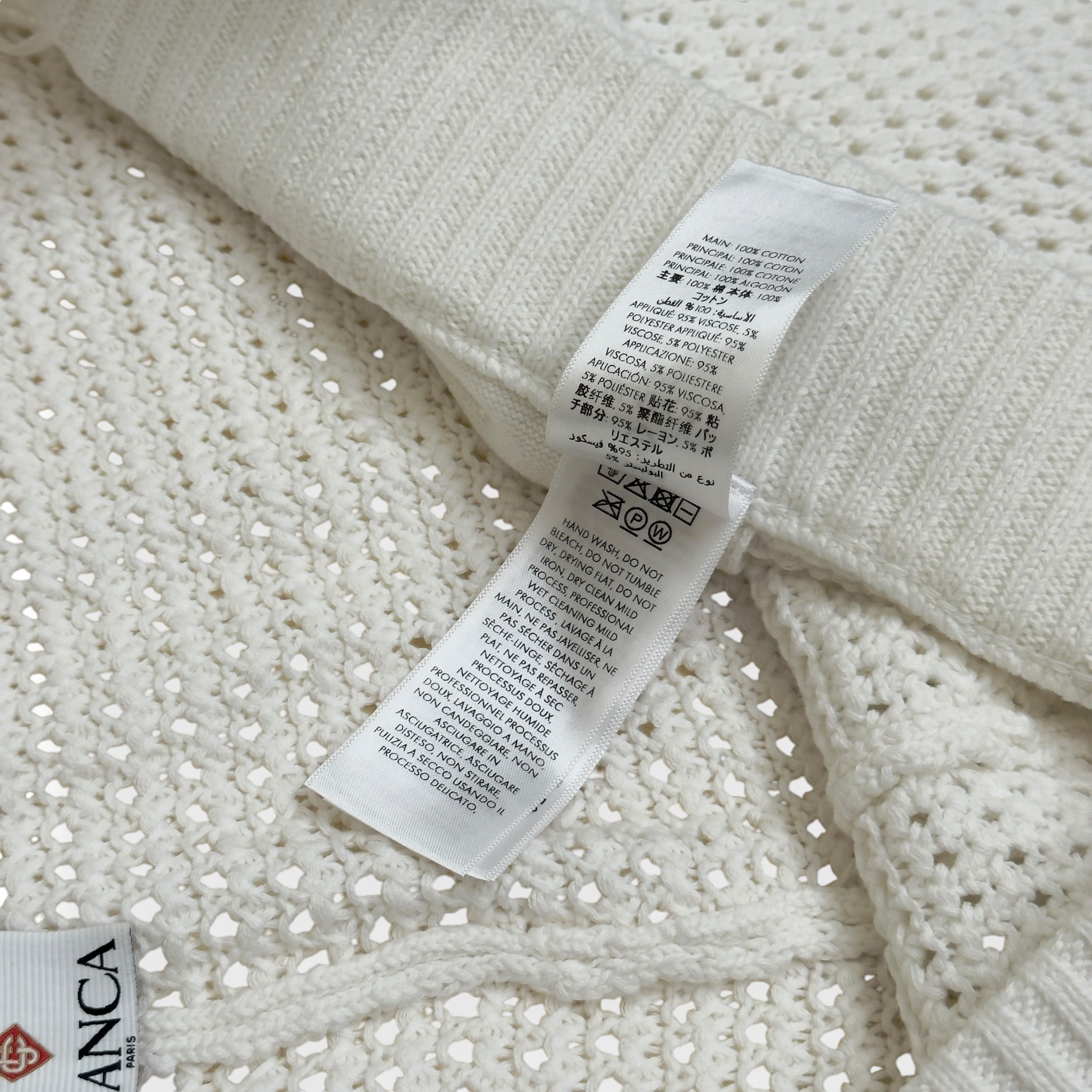 CASABLANCA CROCHET KNIT SHORTS WHITE L