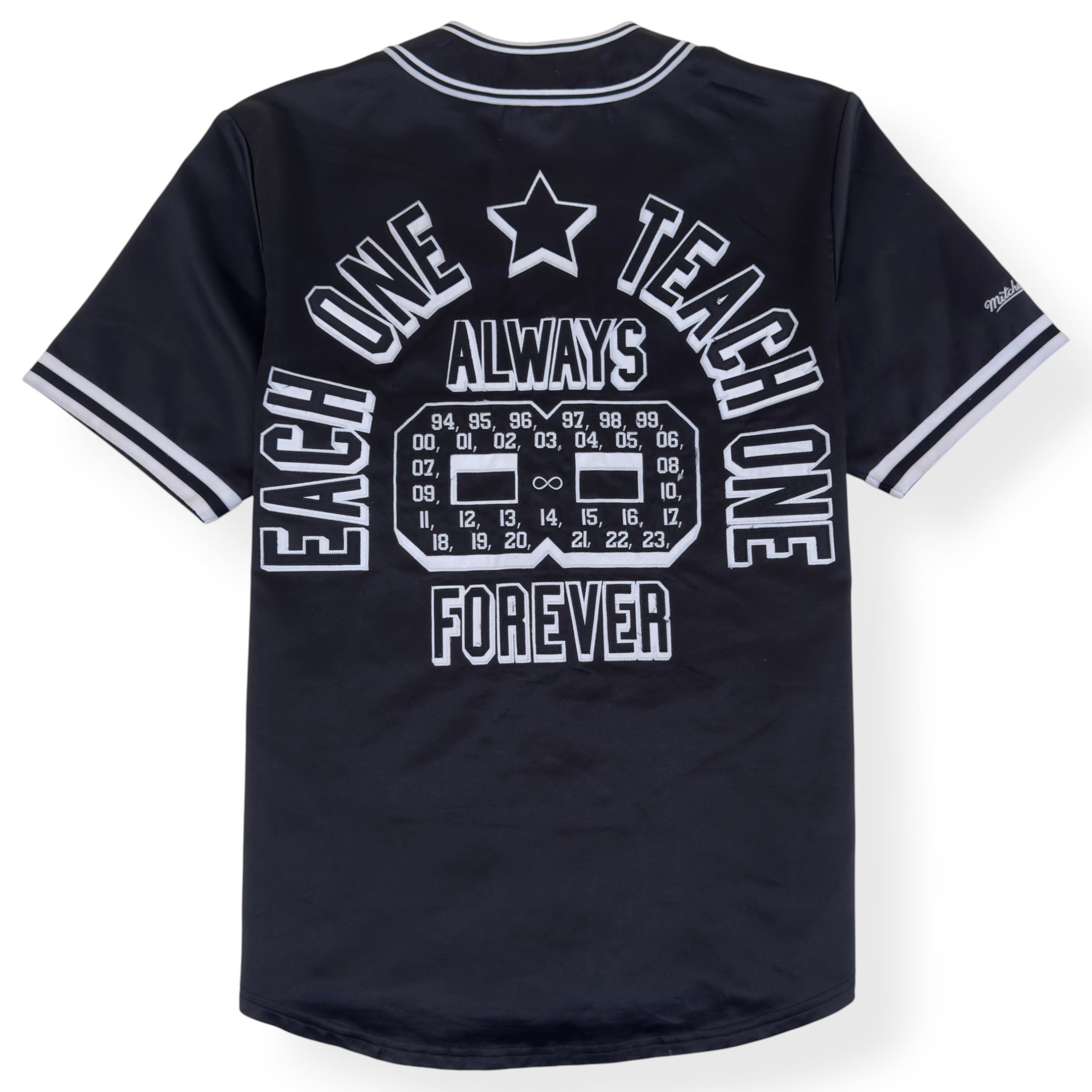 SUPREME MITCHELL & NESS SATIN BASEBALL JERSEY BLACK M