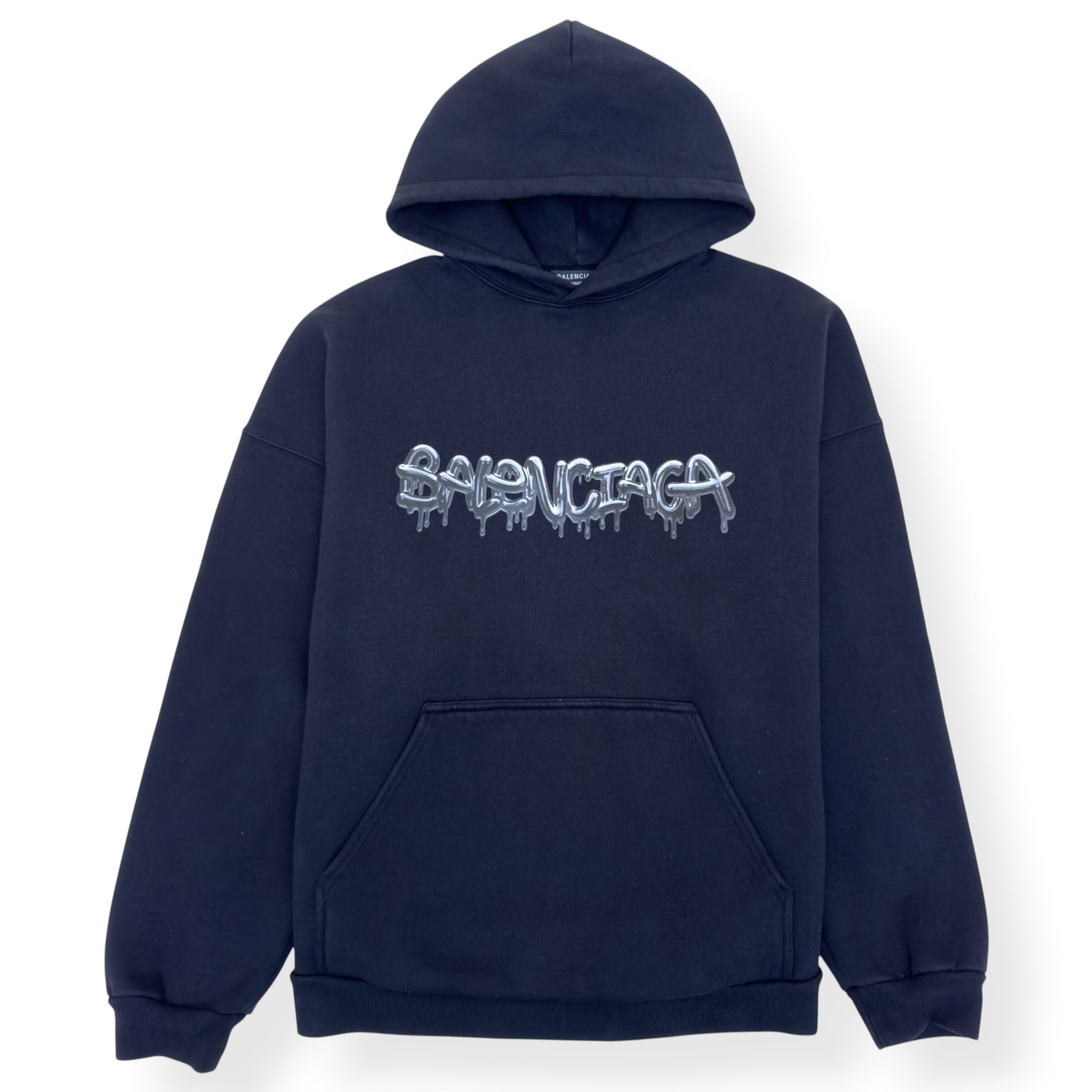 BALENCIAGA SLIME DRIP LOGO HOODIE BLACK 2 / M