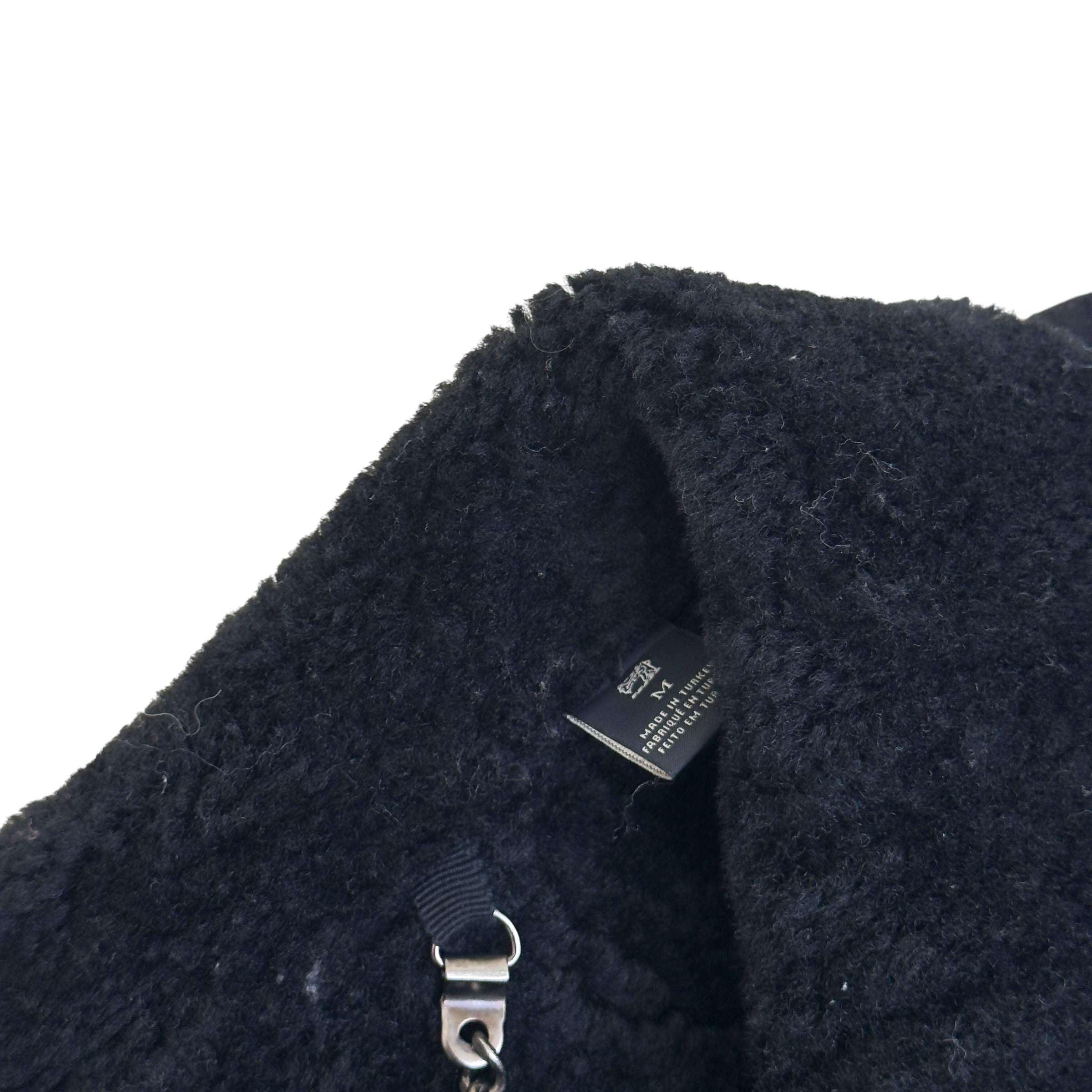 SCOTCH & SODA SHEARLING LEATHER BIKER JACKET BLACK M