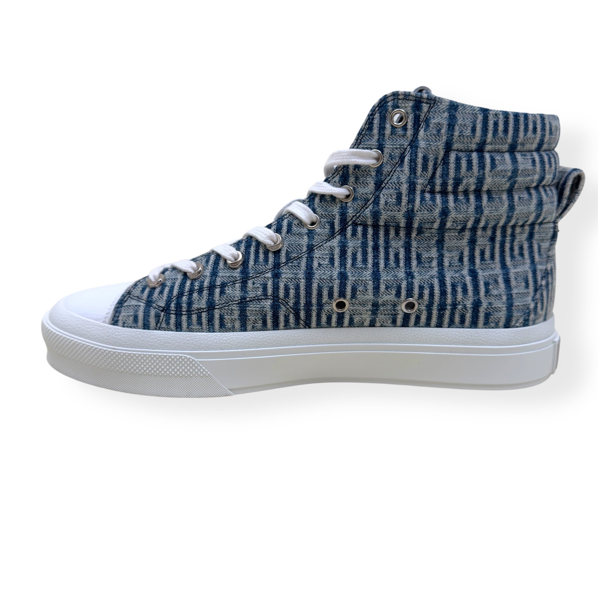 GIVENCHY CITY HIGH TOP 4G DENIM SNEAKER BLUE / WHITE 44 / UK10