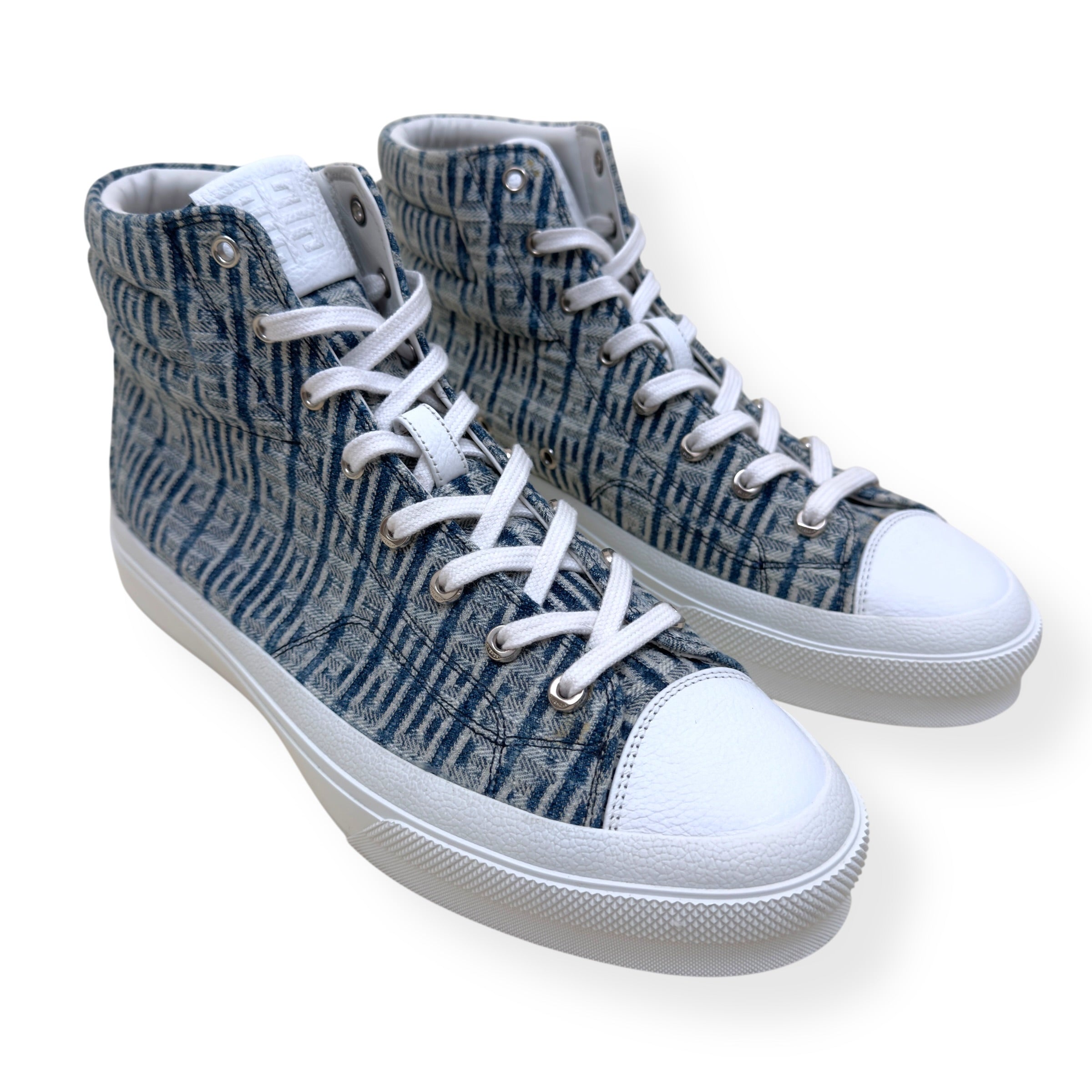 GIVENCHY CITY HIGH TOP 4G DENIM SNEAKER BLUE / WHITE 44 / UK10