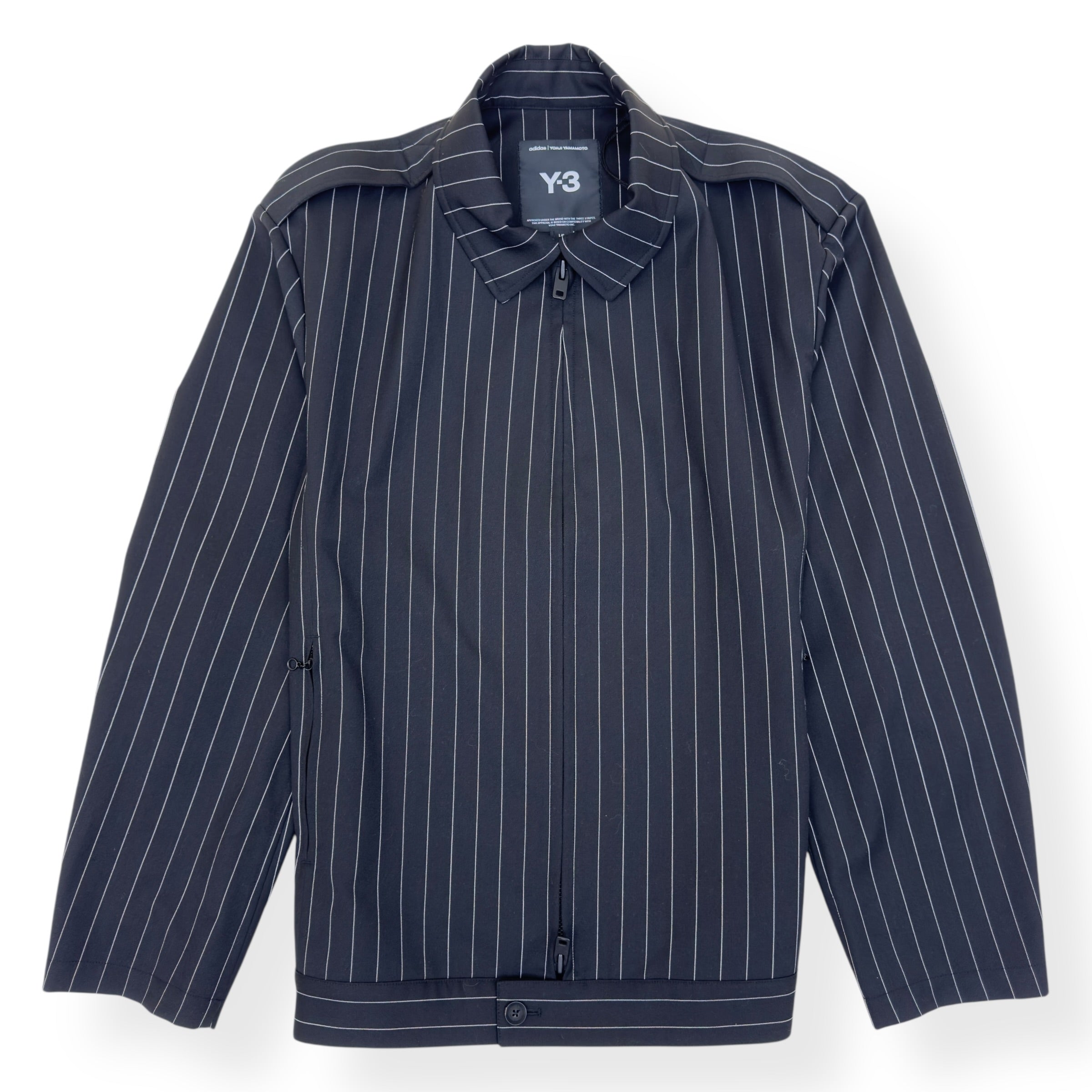ADIDAS Y-3 REFINED WOOL UT BLOUSON JACKET BLACK / WHITE L