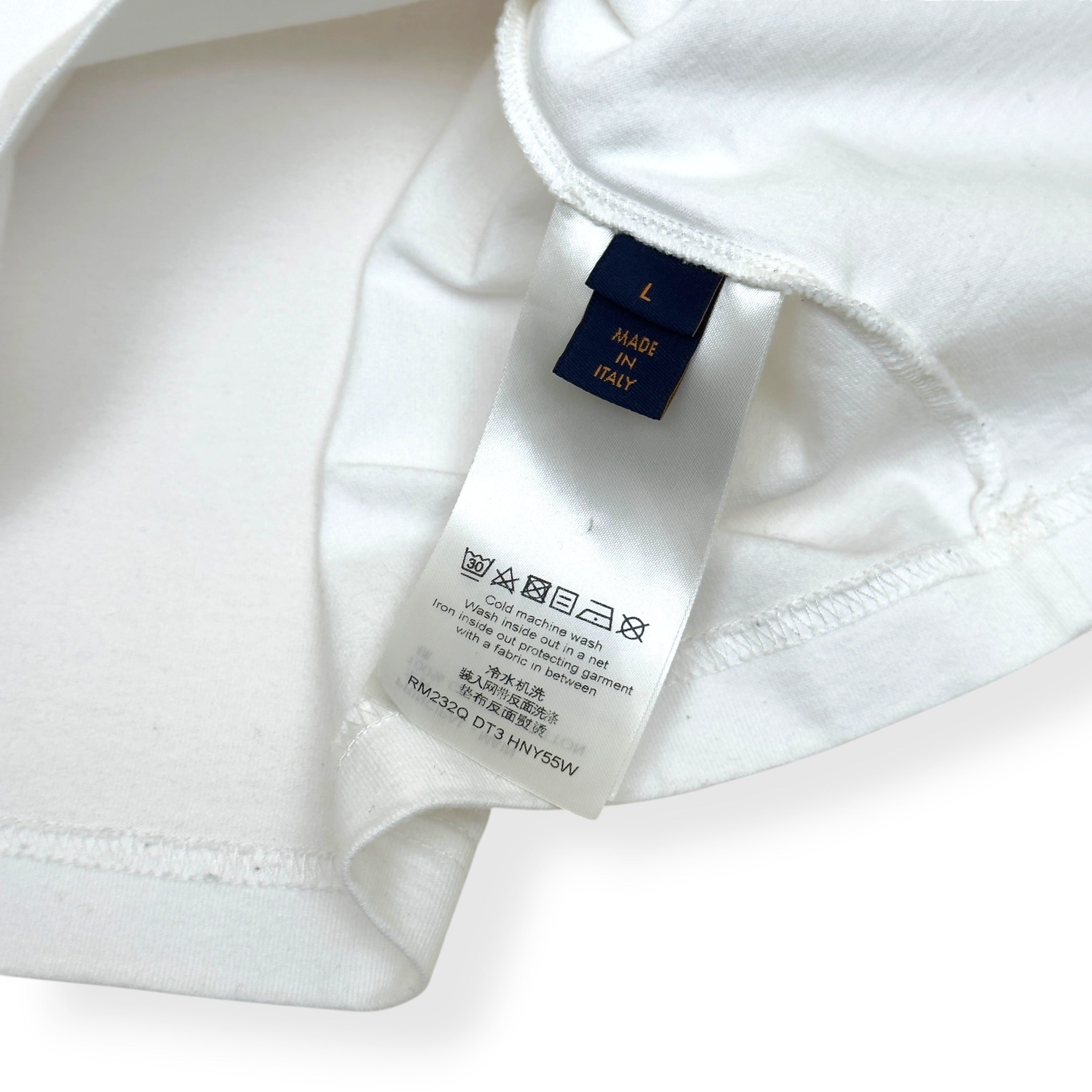 LOUIS VUITTON EMBOSSED LOGO LV T-SHIRT WHITE L