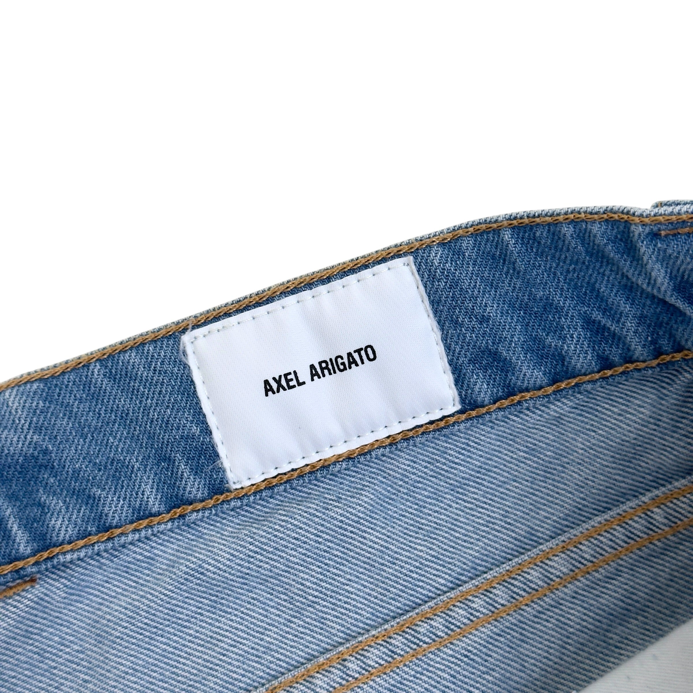 AXEL ARIGATO MILES MONOGRAM DENIM SHORTS BLUE W32 / M