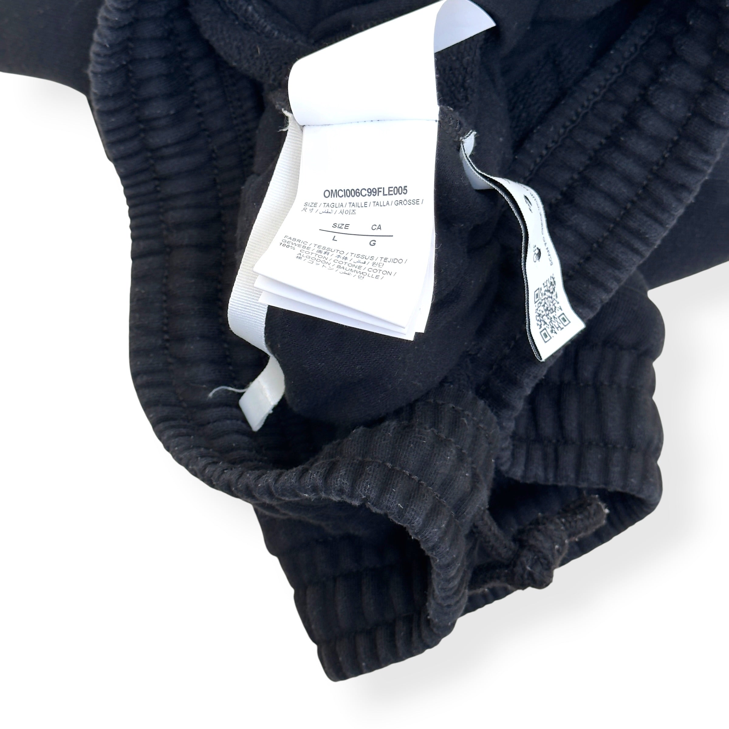 OFF-WHITE CARAVAGGIO DIAG SWEAT SHORTS BLACK L