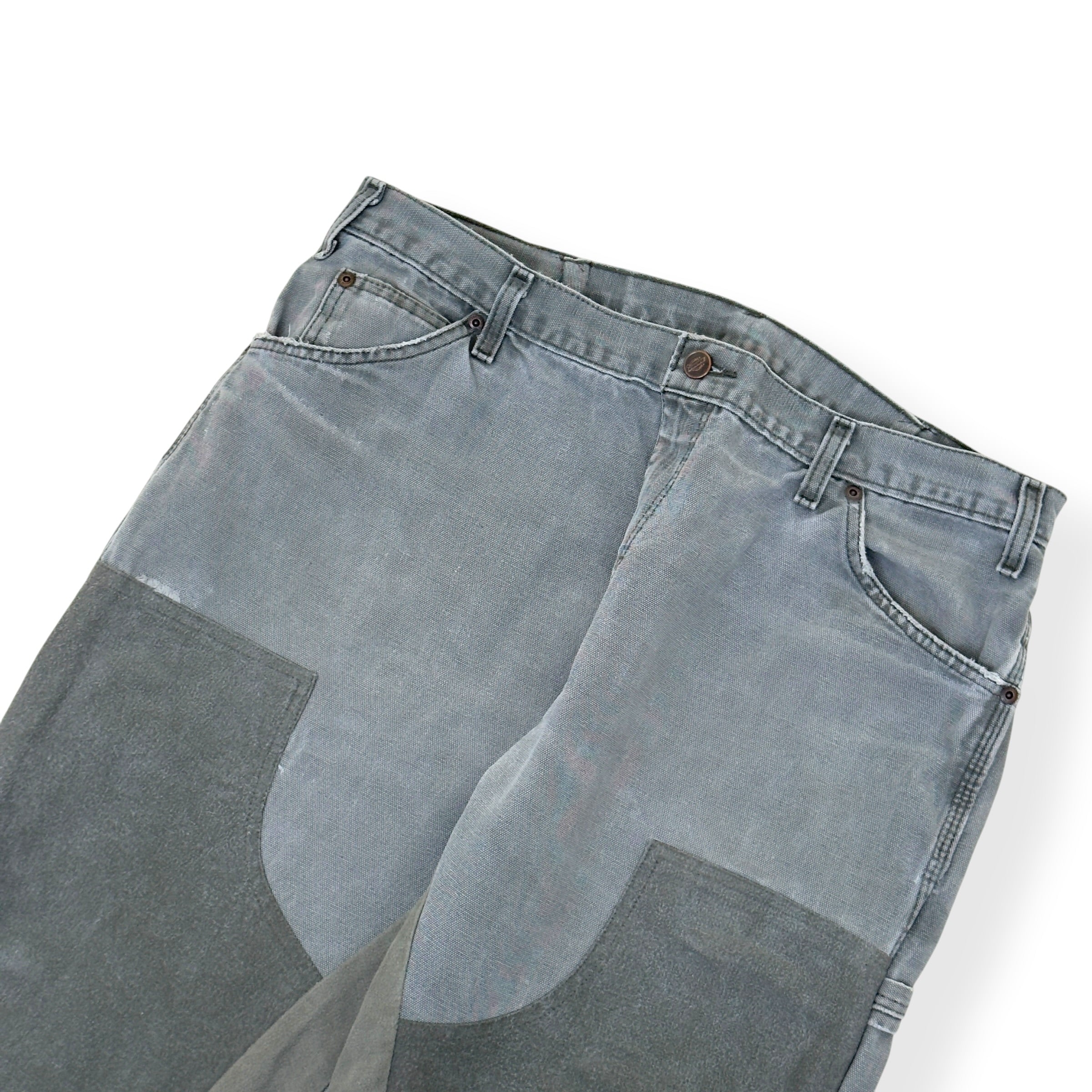 JEANIUS BAR ATELIER PATCHWORK FLARE JEANS GREY / GREEN W34 / M