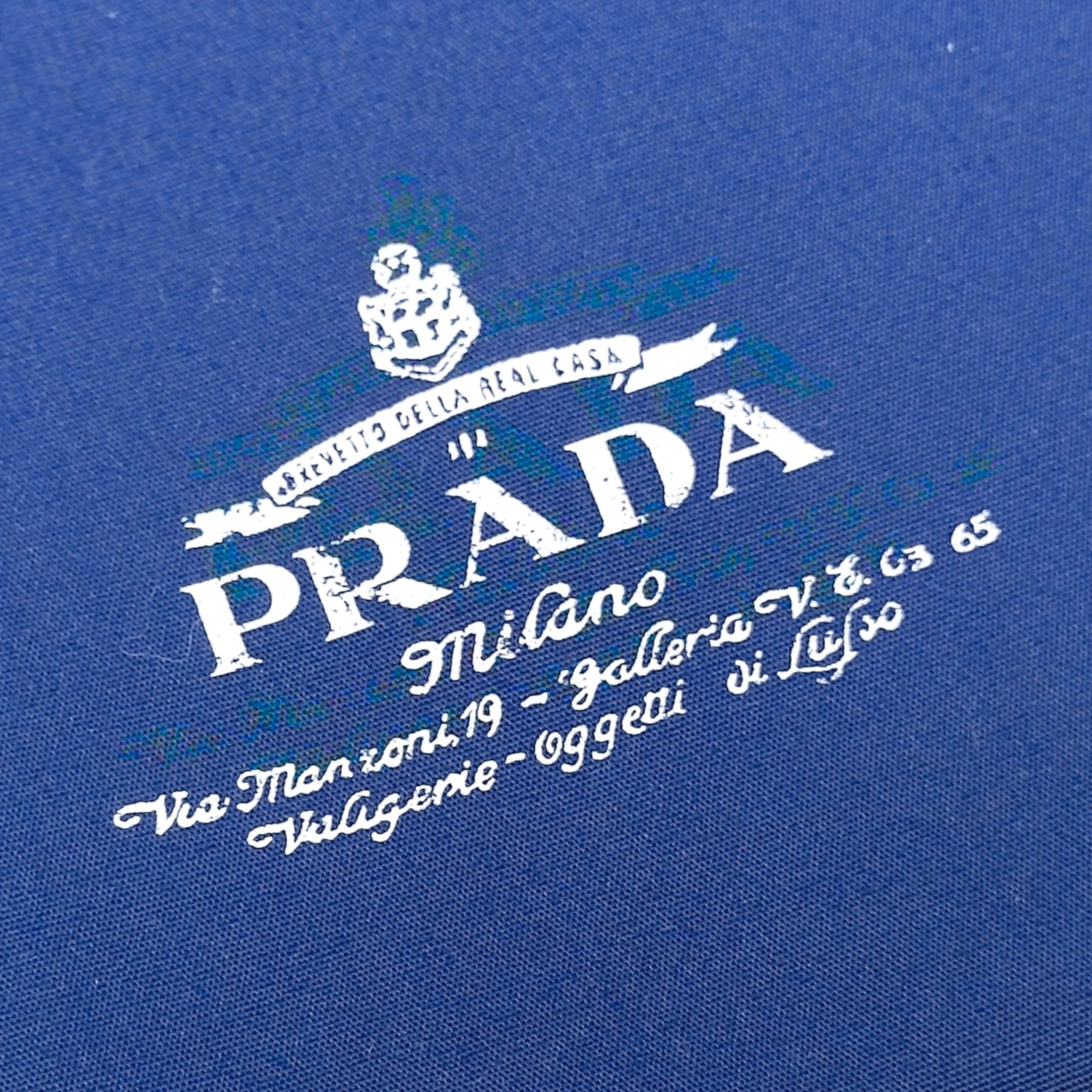 PRADA LOGO ZIP-UP JACKET NAVY / WHITE XL