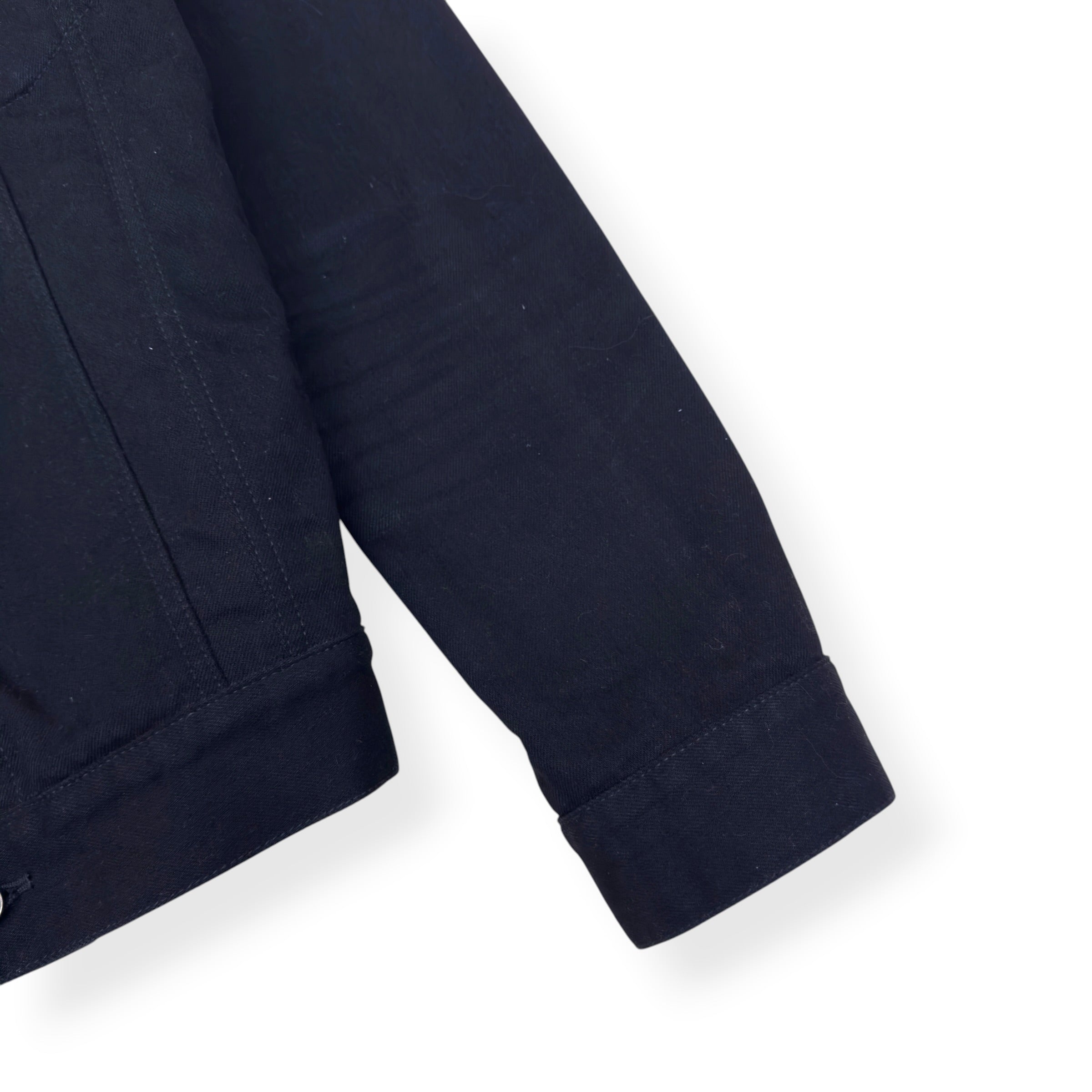 GIVENCHY EMBROIDERED LOGO DENIM JACKET BLACK M