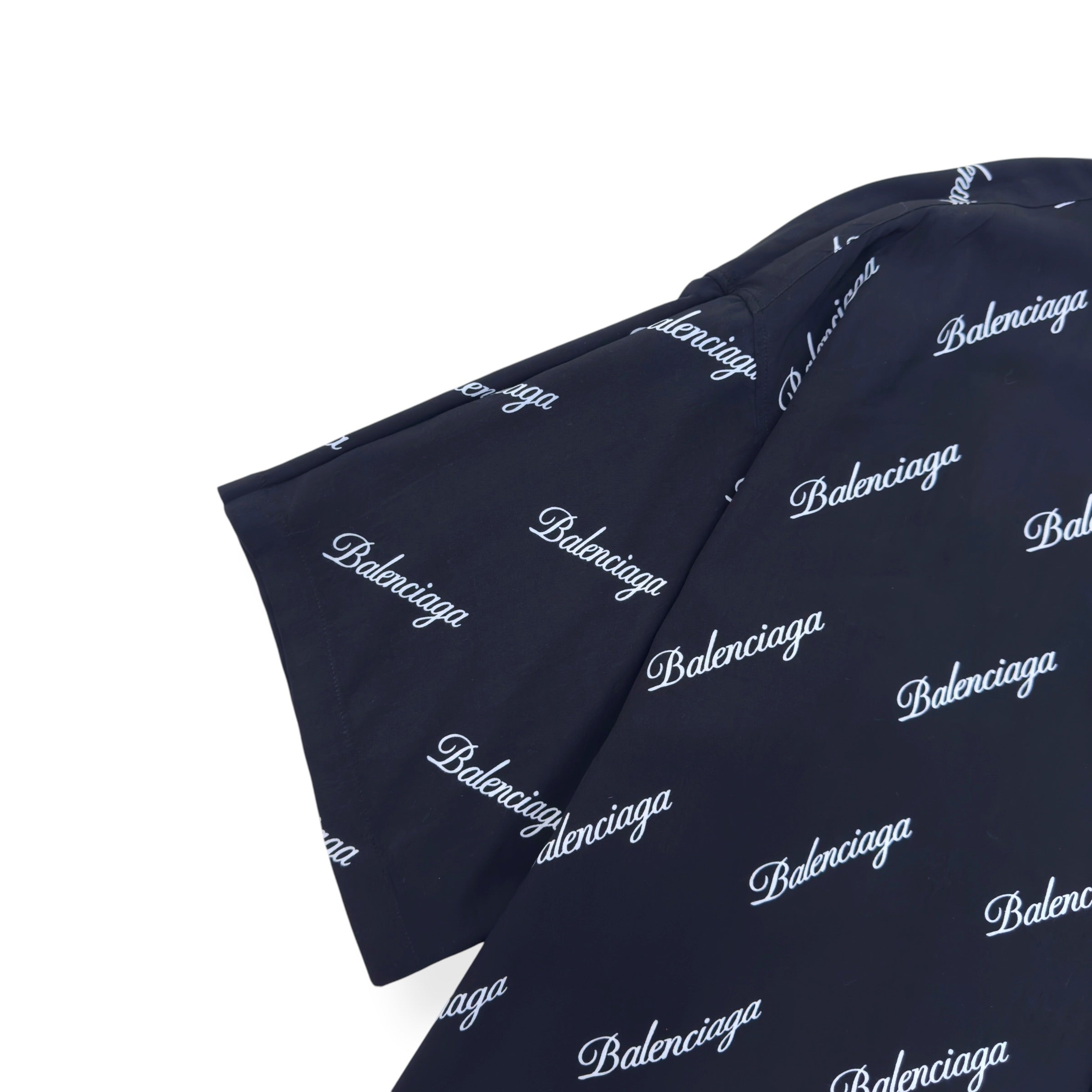 BALENCIAGA MONOGRAM PRINT OVERSIZED SHIRT BLACK / WHITE 34 / XS
