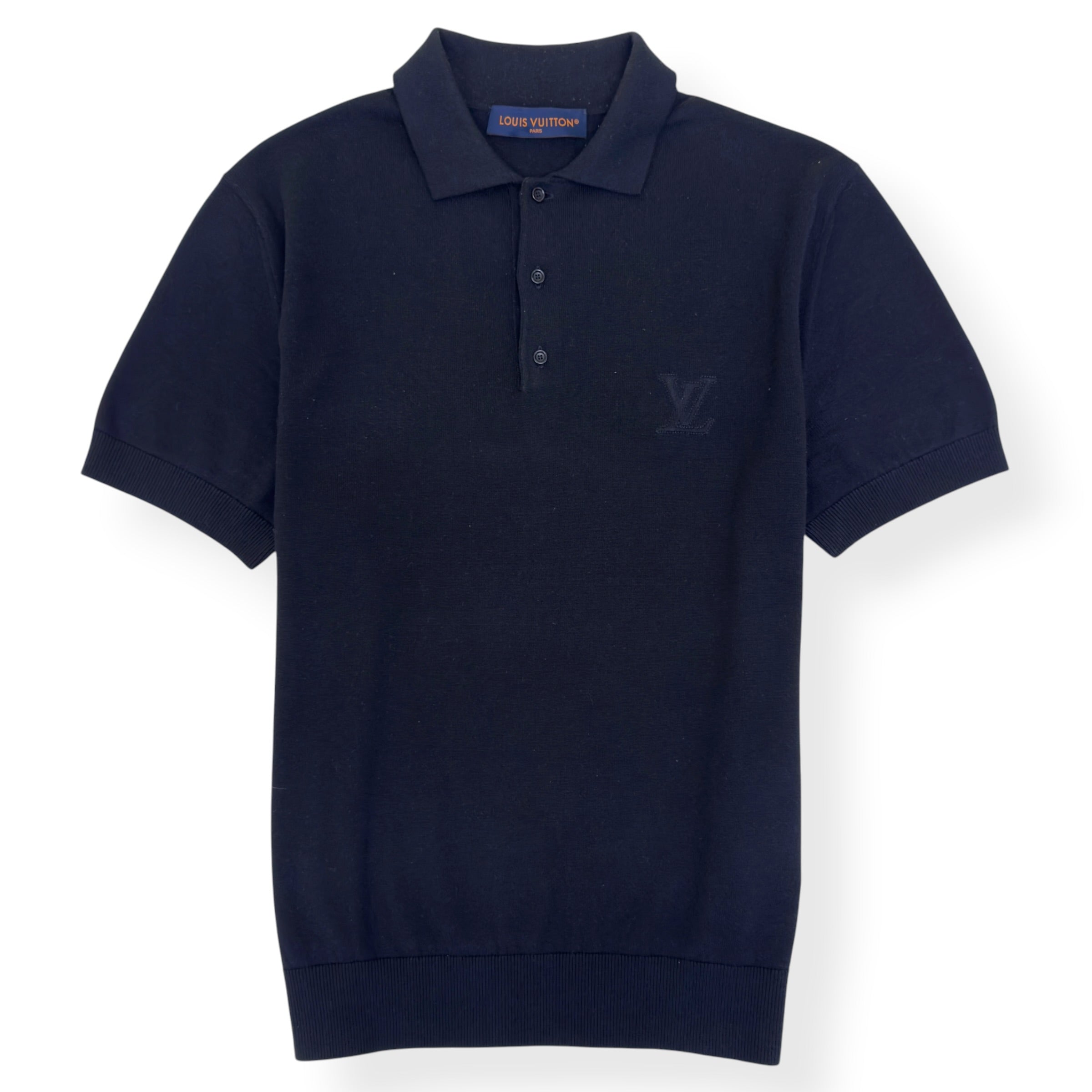 LOUIS VUITTON CASHMERE BLEND POLO SHIRT BLACK S