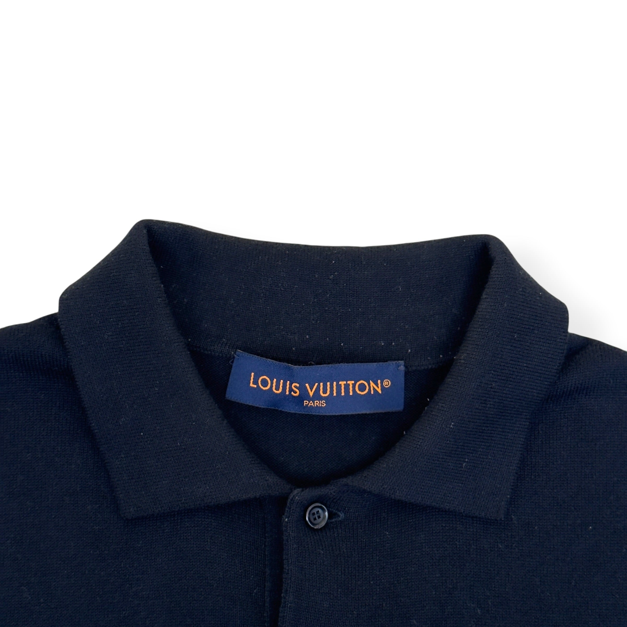 LOUIS VUITTON CASHMERE BLEND POLO SHIRT BLACK S