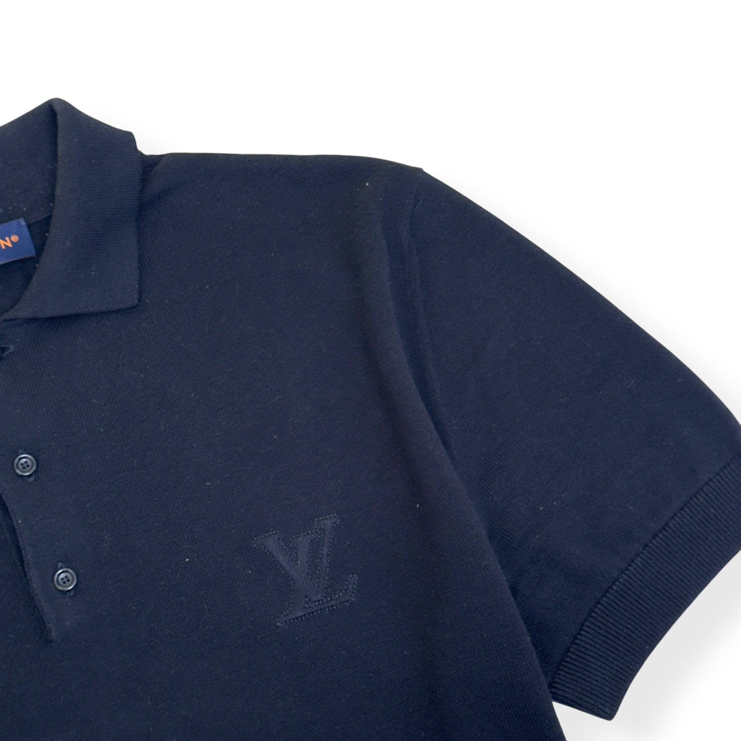 LOUIS VUITTON CASHMERE BLEND POLO SHIRT BLACK S