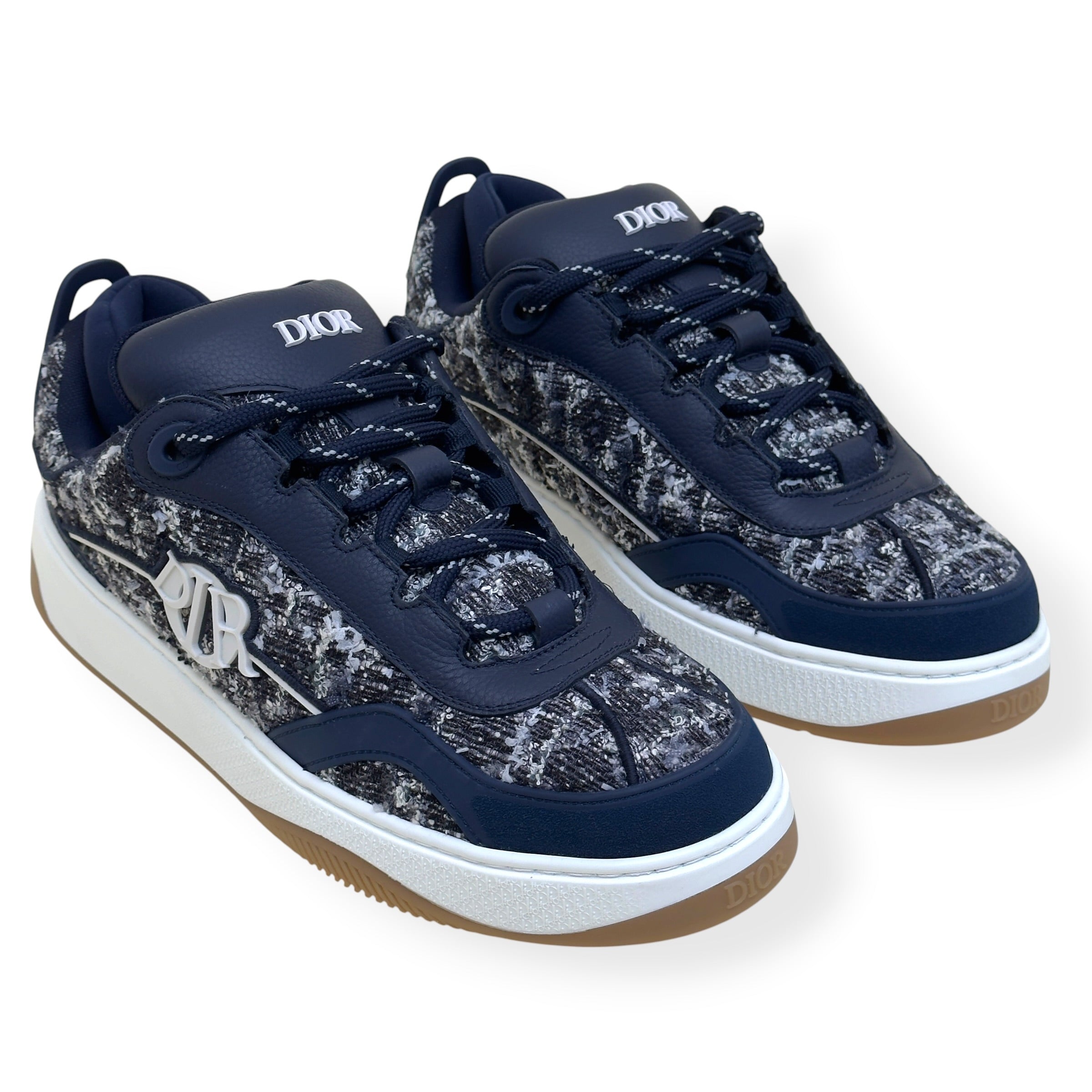 DIOR B9S 822/888 SKATER TWEED SNEAKER NAVY 45 / UK11